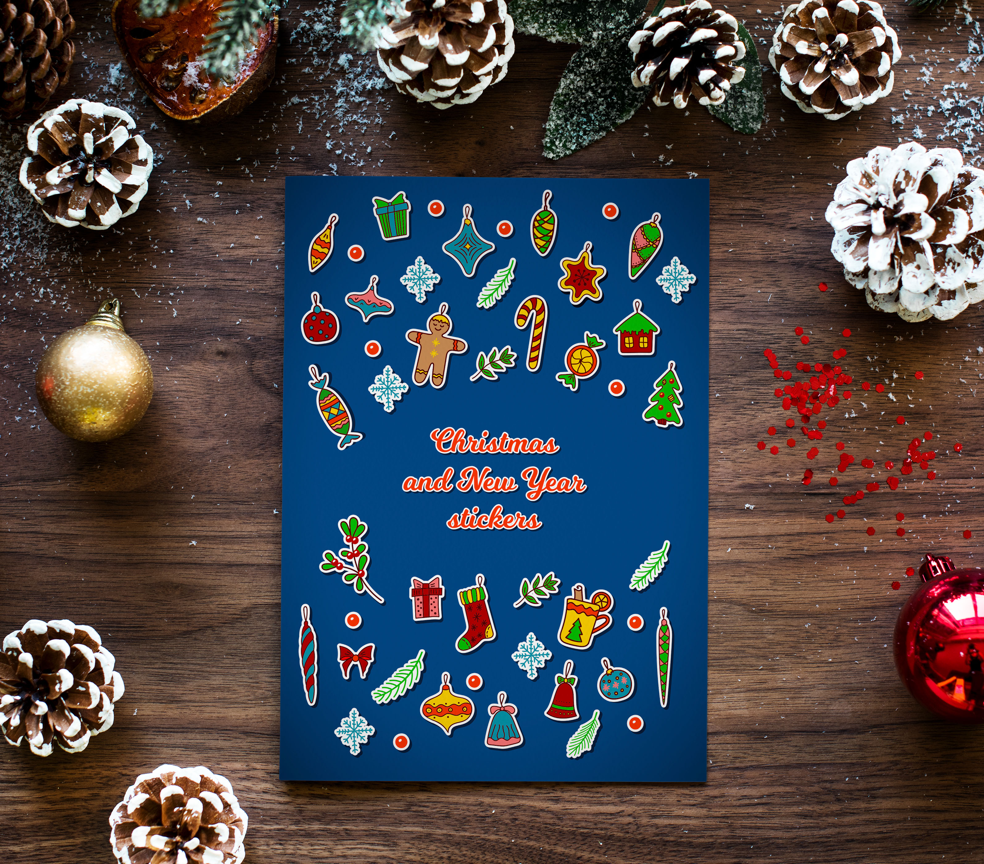 Christmas and New Year stickers — Изображение №1 — Иллюстрация на Dprofile