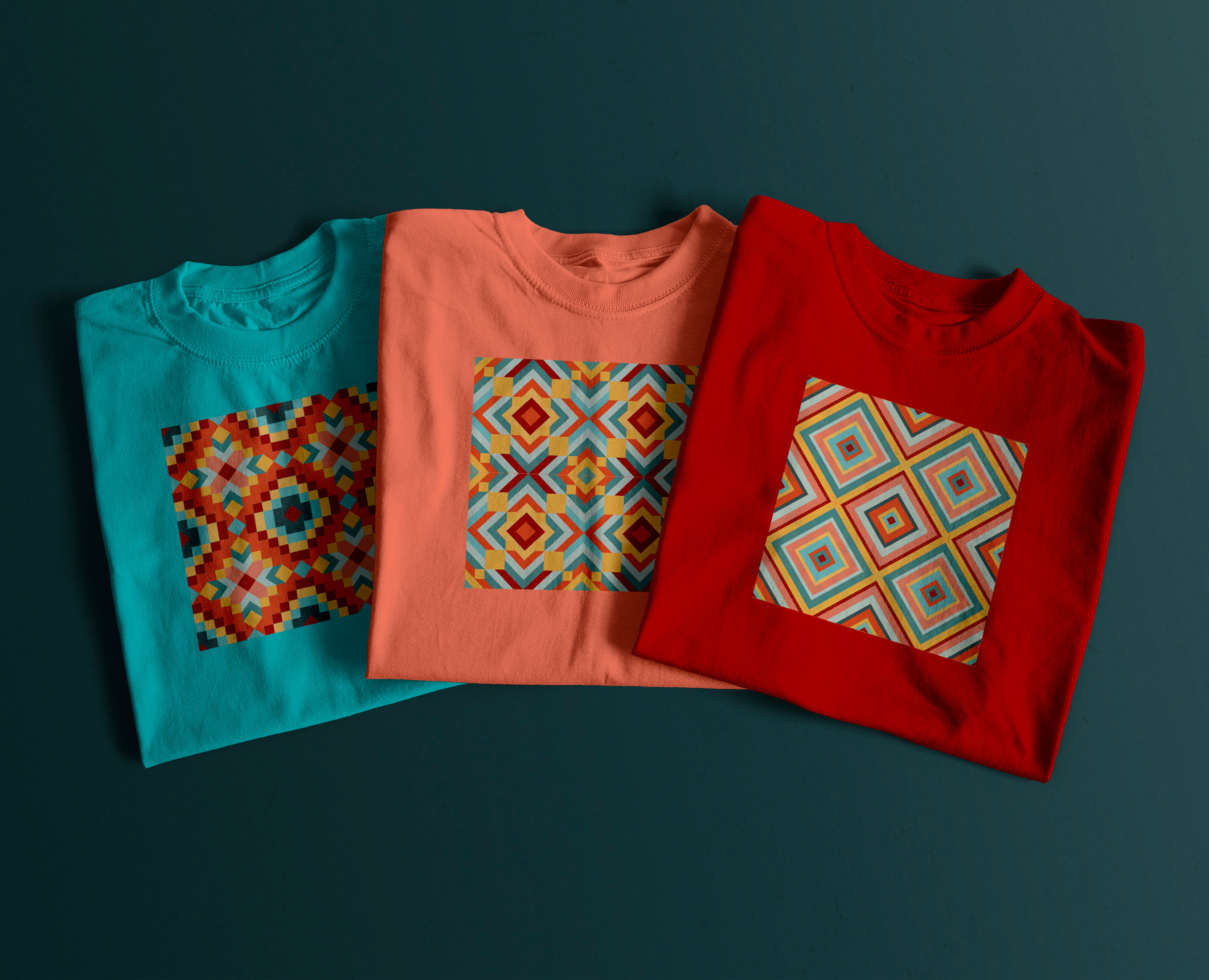 Collection of geometric seamless patterns на Dprofile