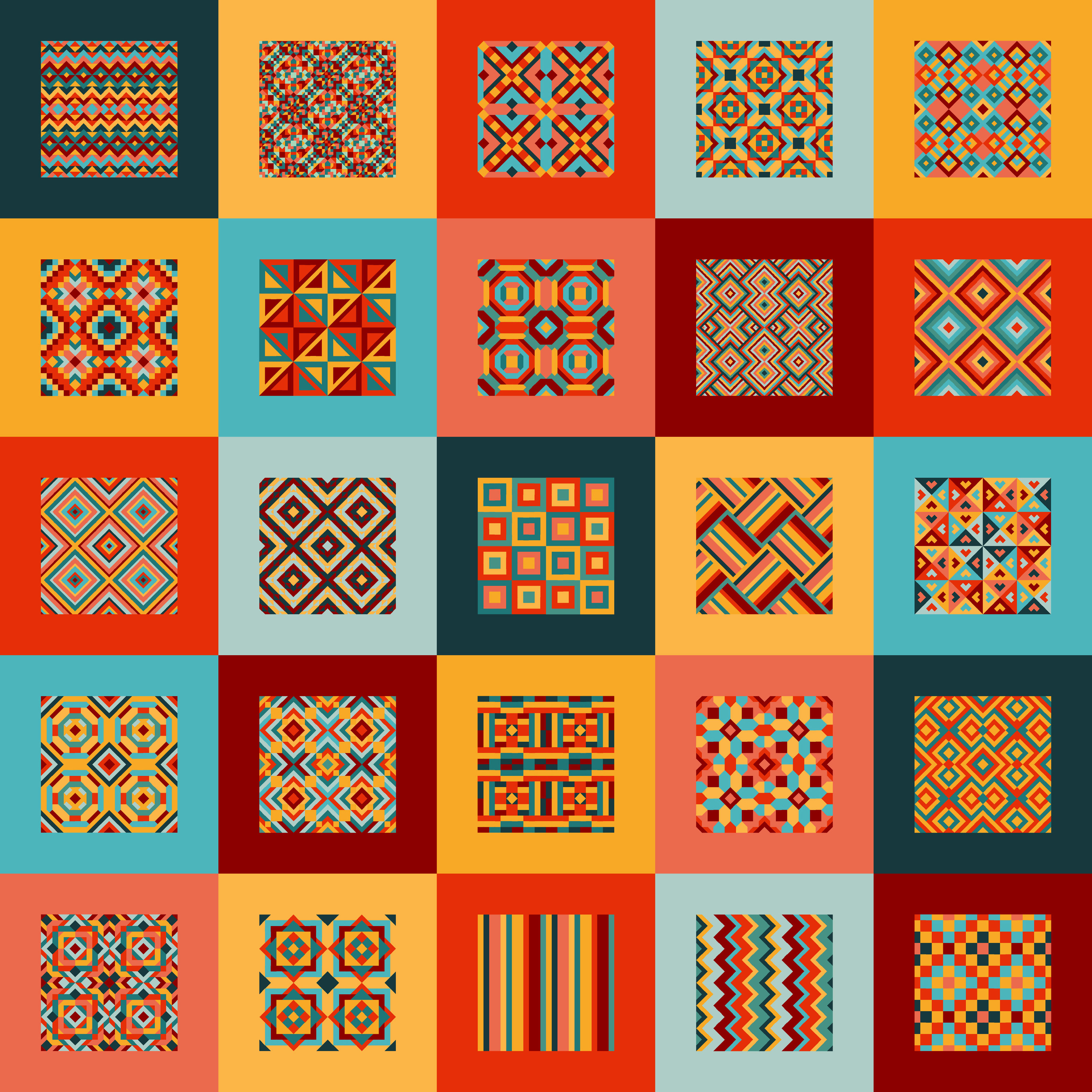Collection of geometric seamless patterns — Изображение №2 — Иллюстрация, Графика на Dprofile