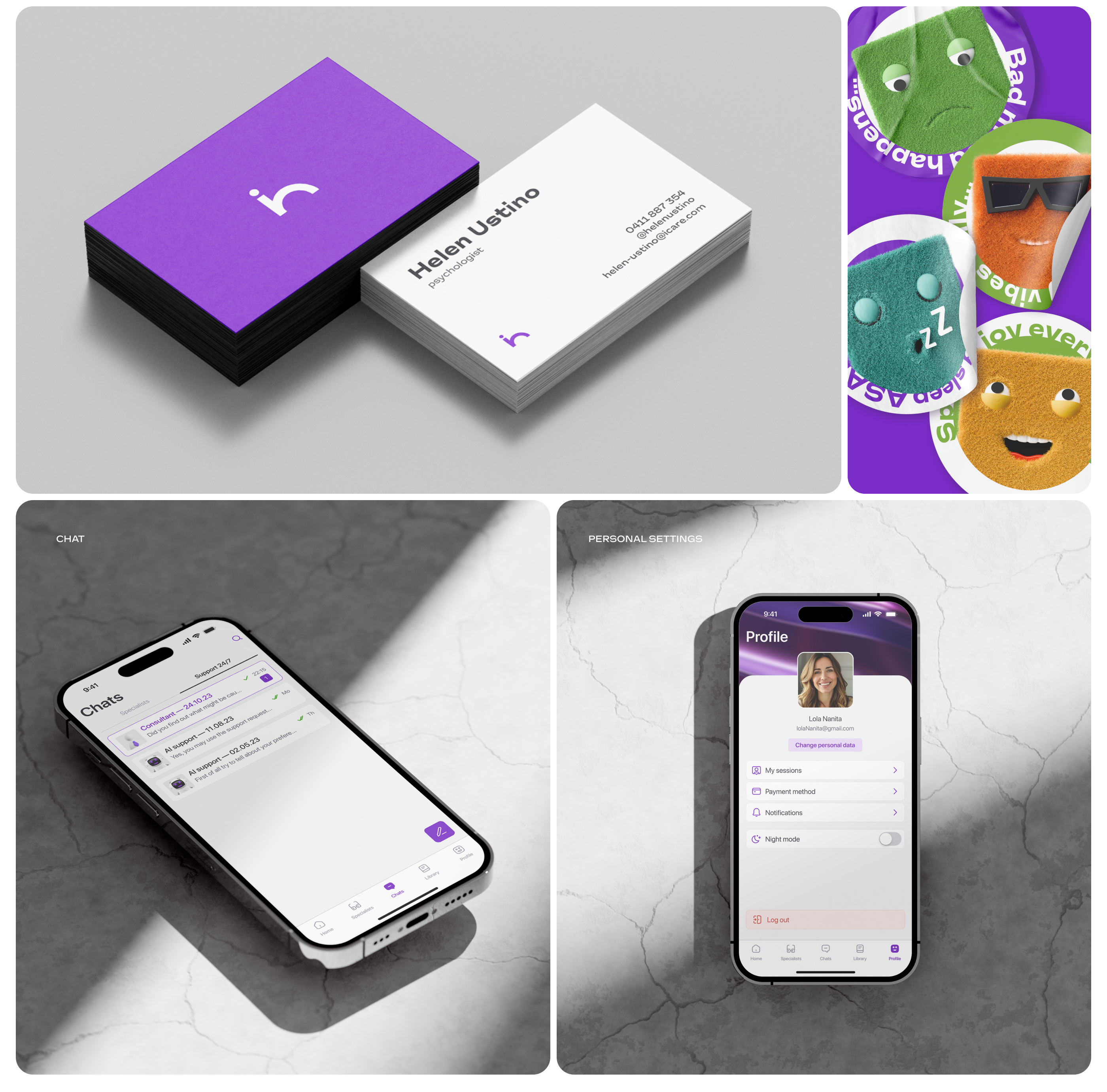 Mobile app - Psychological help online ui/ux design — Изображение №14 — Интерфейсы, Брендинг на Dprofile