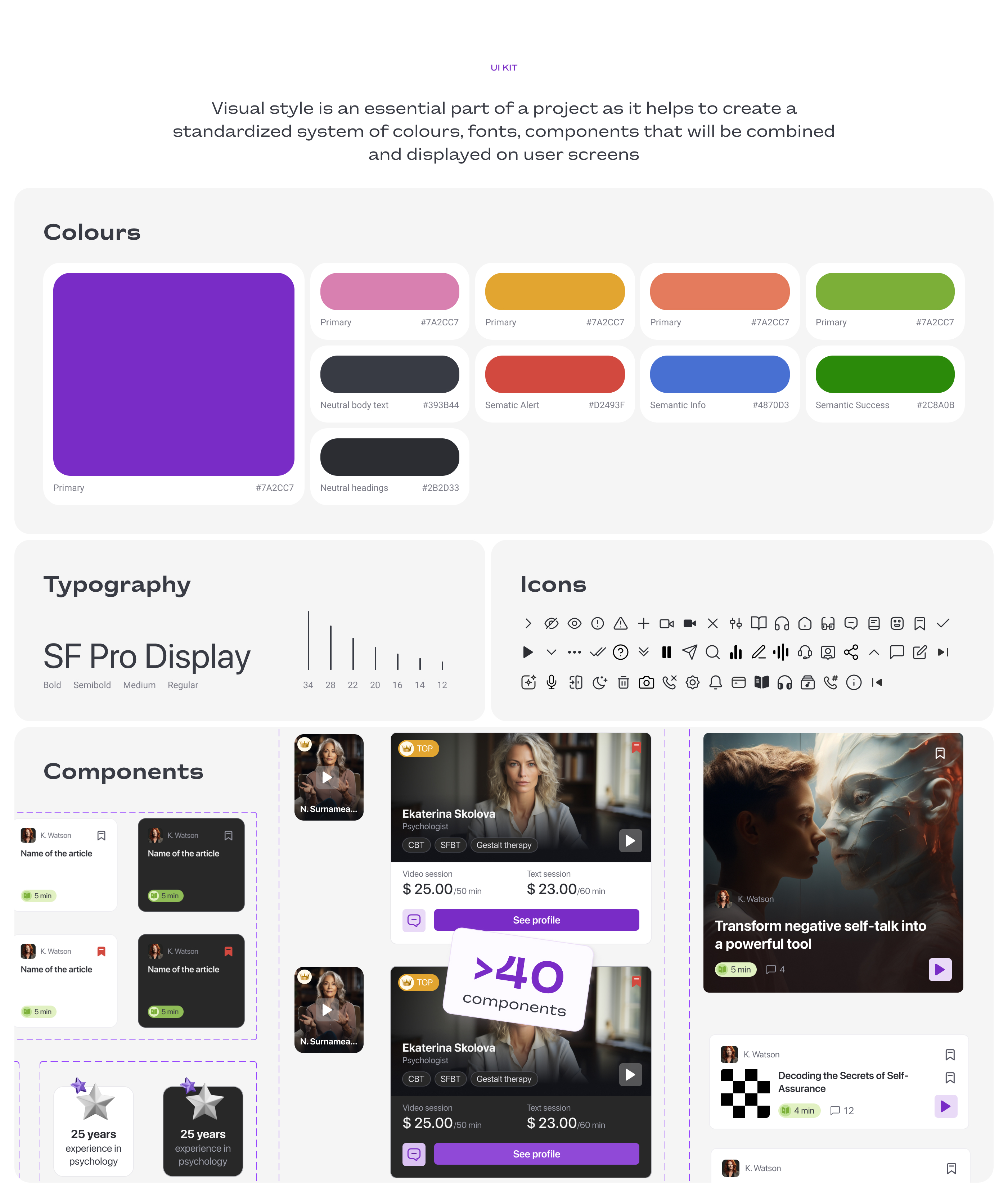 Mobile app - Psychological help online ui/ux design — Изображение №12 — Интерфейсы, Брендинг на Dprofile