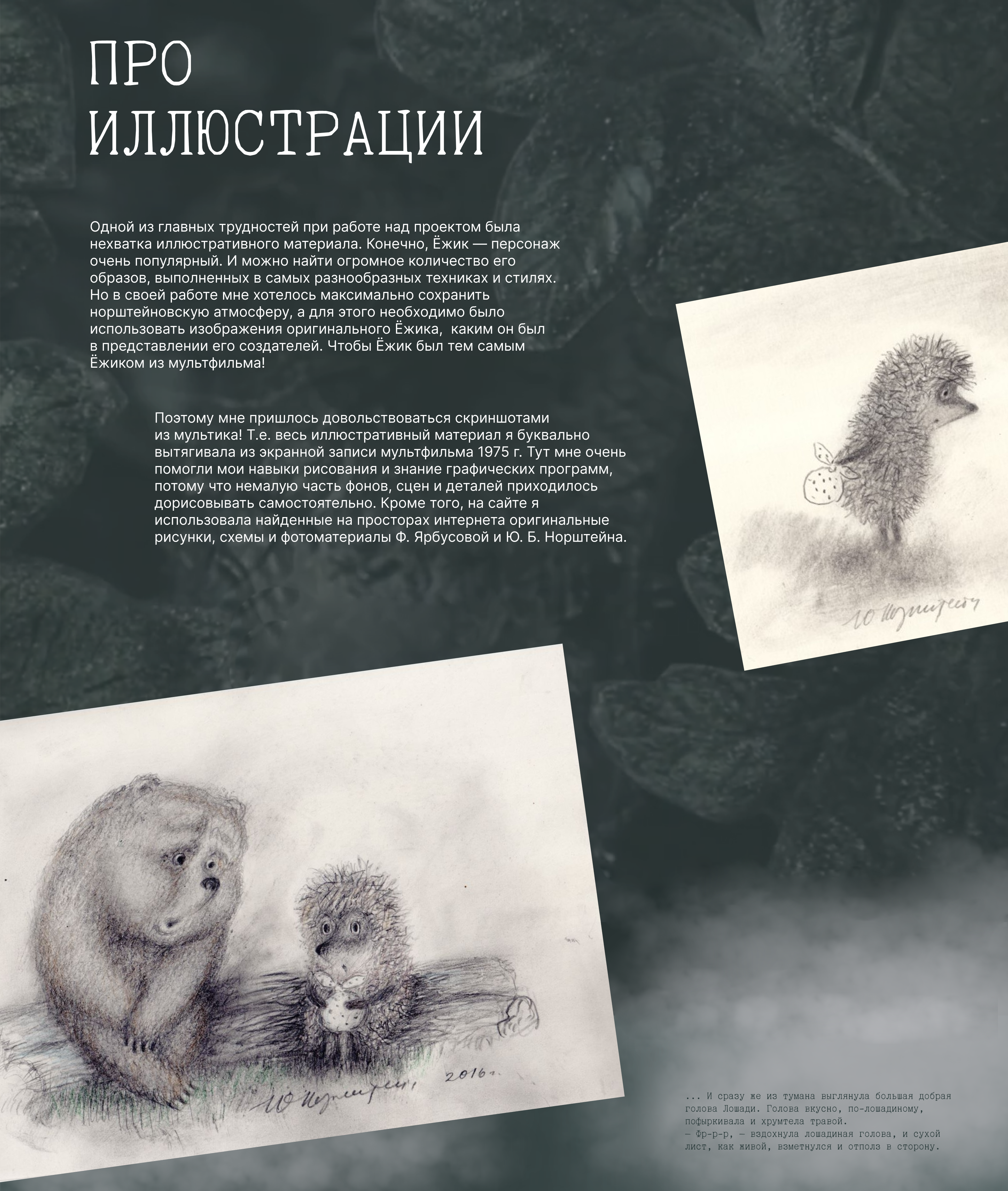 Интерактивный лонгрид  «Ёжик в тумане» — Изображение №9 — Интерфейсы на Dprofile