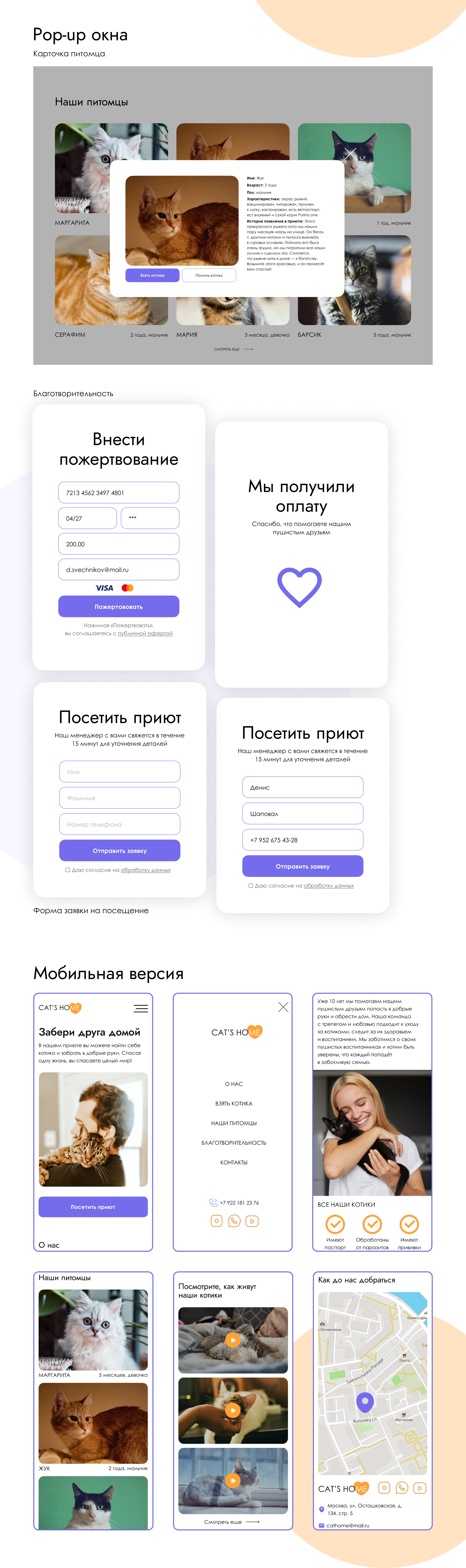 Лэндинг приюта Cat's home — Изображение №3 — Интерфейсы на Dprofile