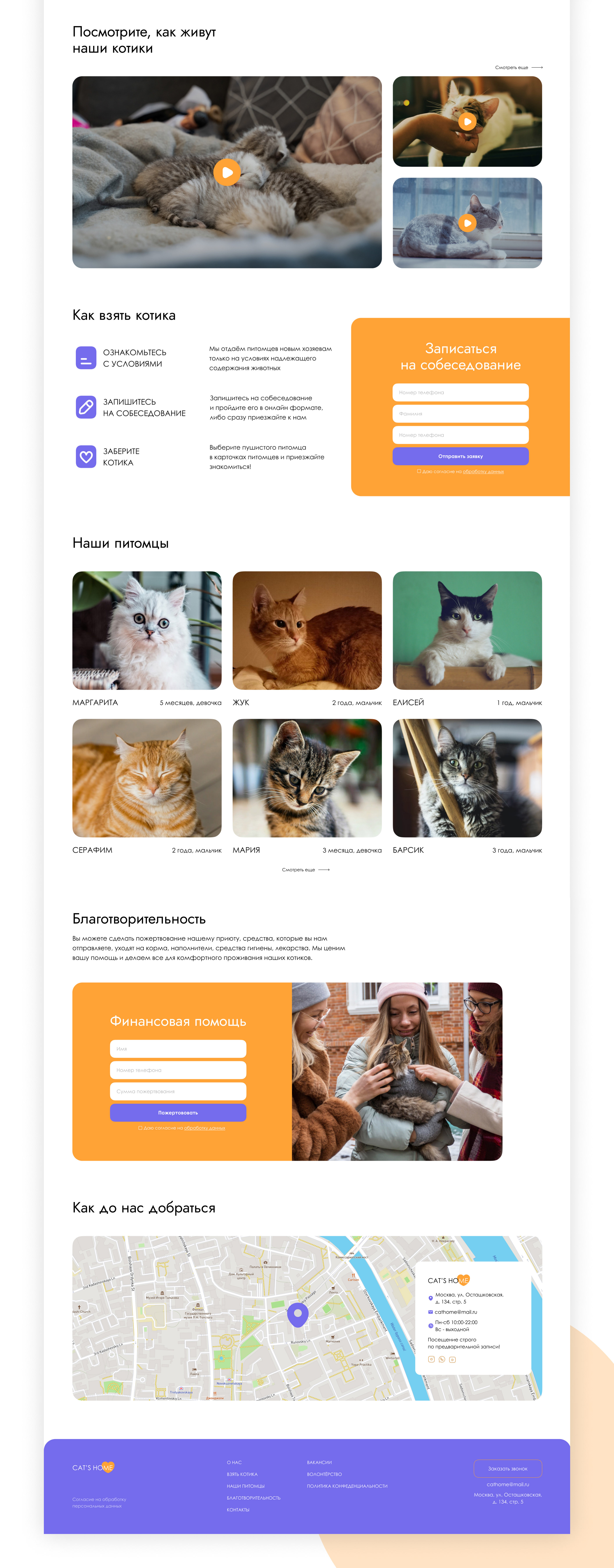 Лэндинг приюта Cat's home — Изображение №2 — Интерфейсы на Dprofile