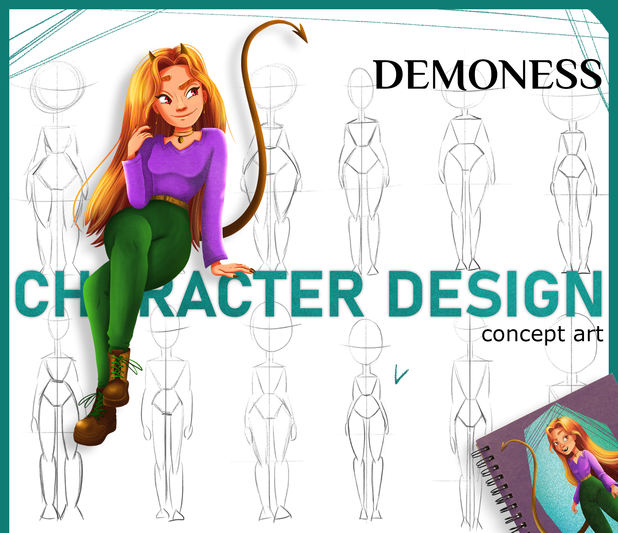 Demoness: character development concept art — Изображение №1 — Иллюстрация, Анимация на Dprofile