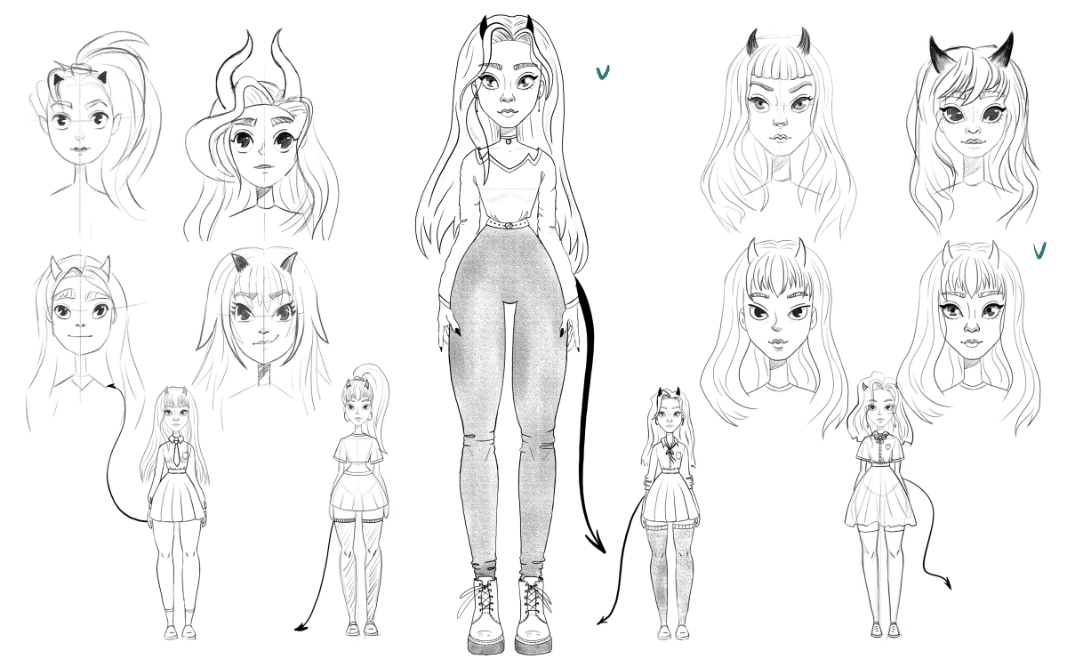 Demoness: character development concept art — Изображение №3 — Иллюстрация, Анимация на Dprofile