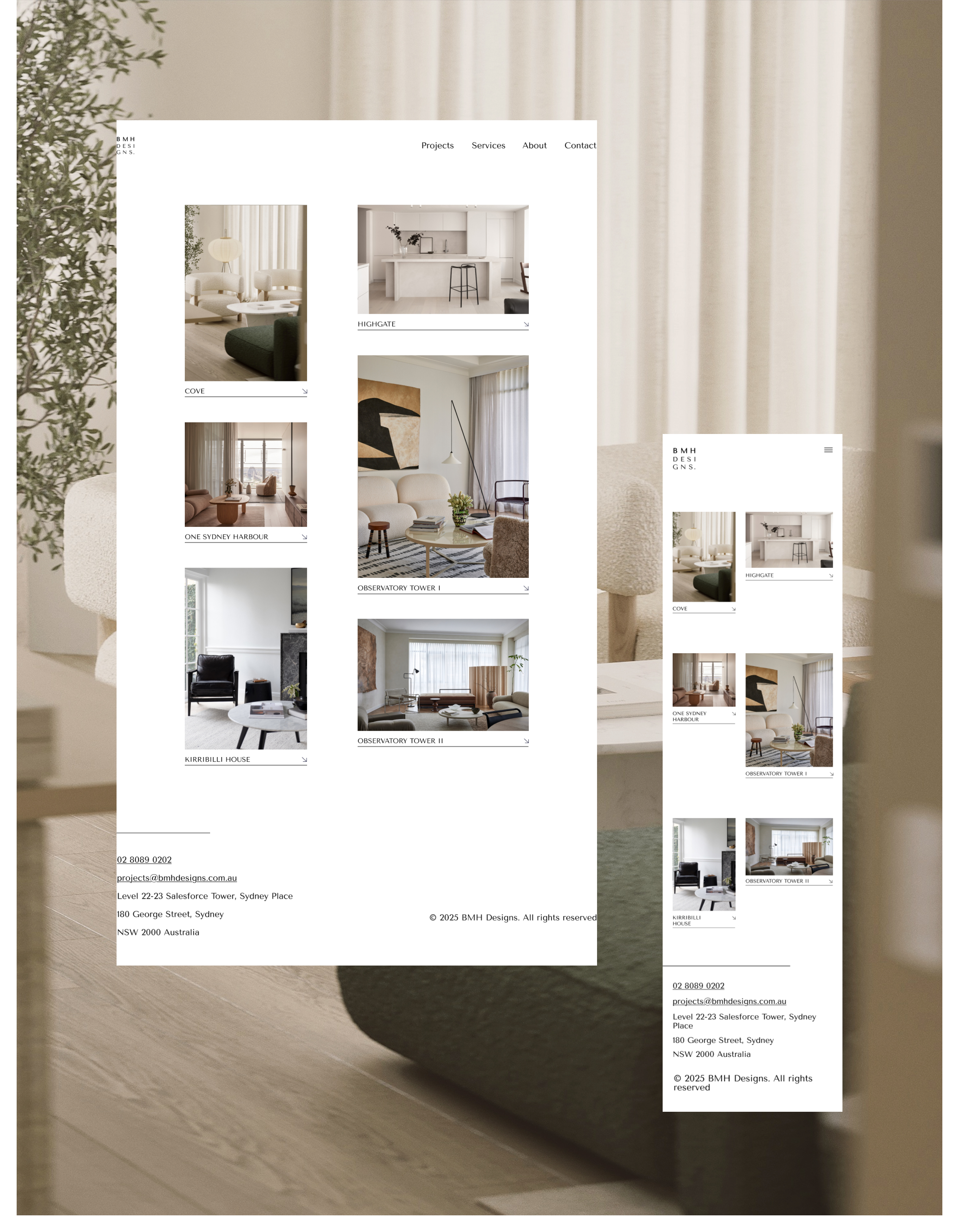 BMH interior design | Web design — Изображение №5 — Интерфейсы на Dprofile