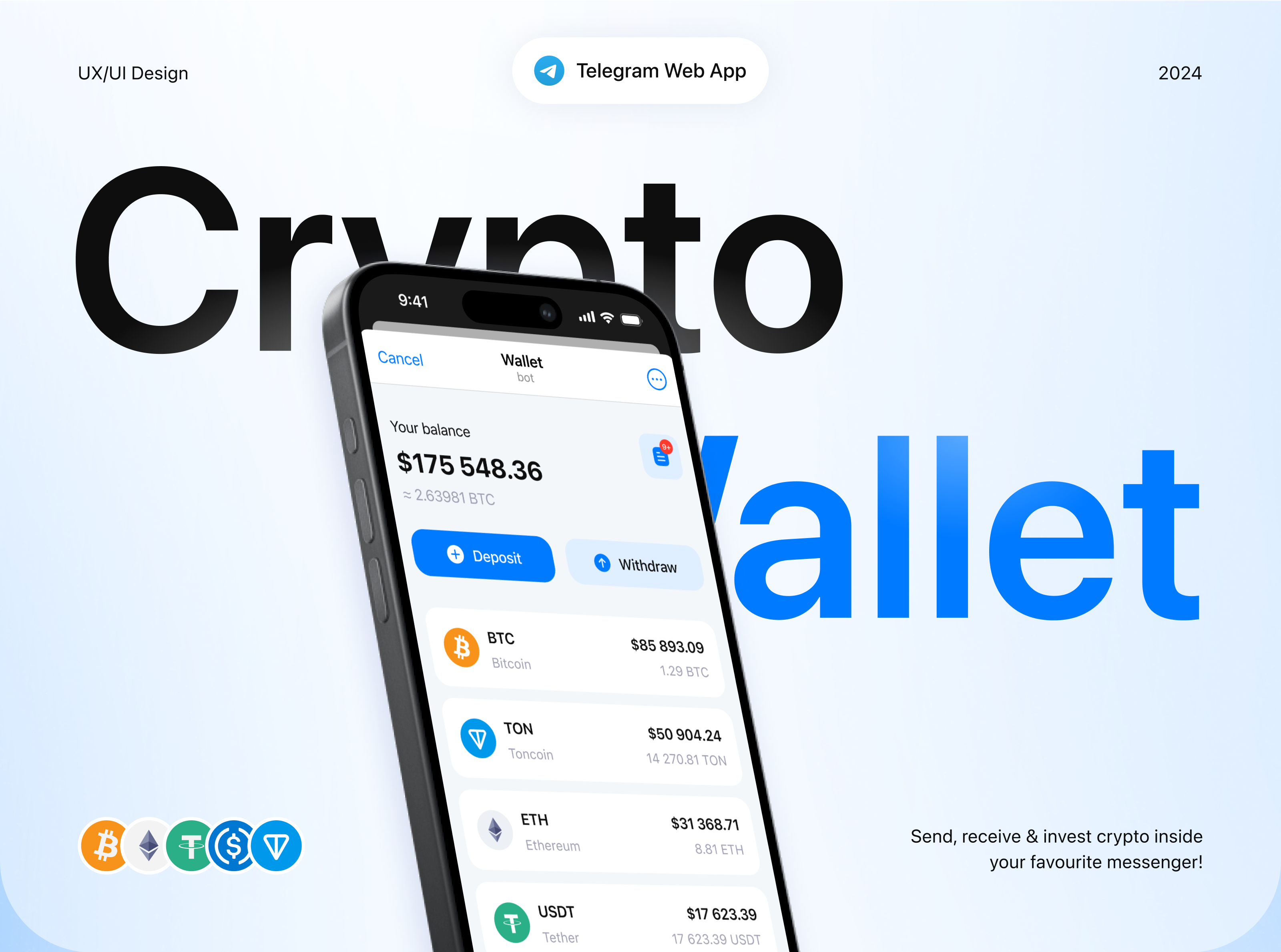 Telegram Web App Crypto Wallet | TWA — Изображение №1 — Интерфейсы на Dprofile