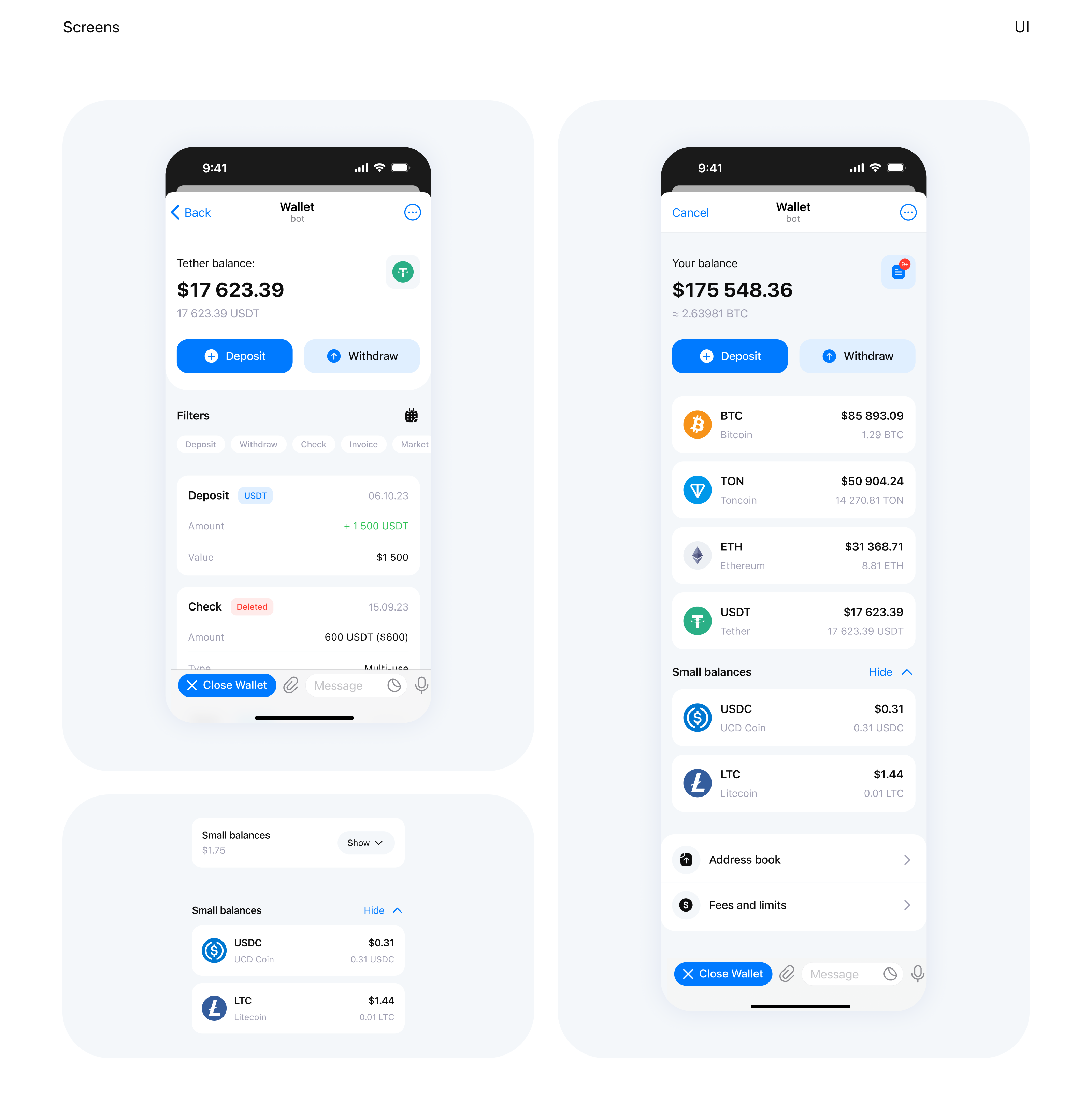 Telegram Web App Crypto Wallet | TWA — Изображение №6 — Интерфейсы на Dprofile