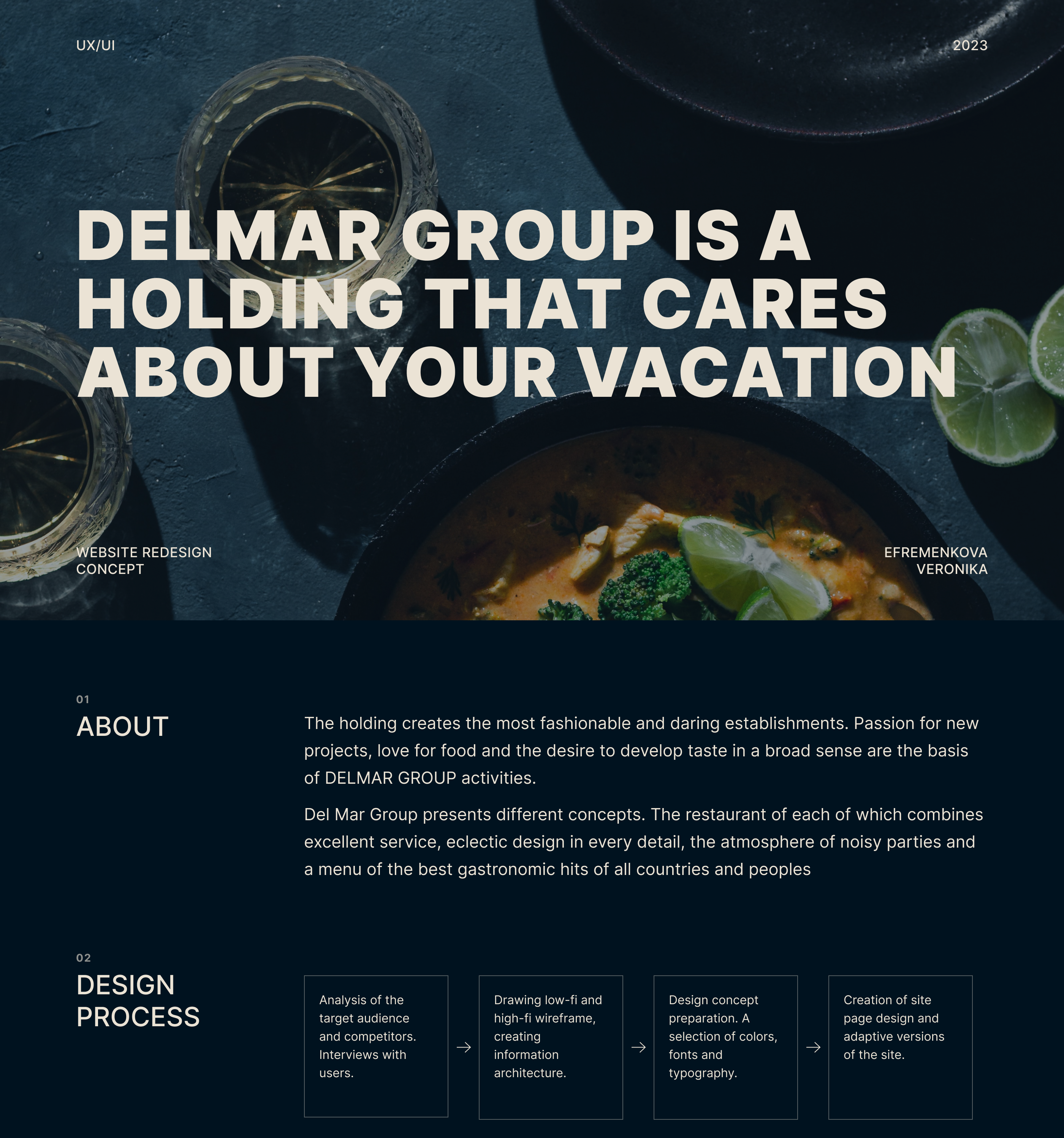 DELMAR GROUP restaurant holding - website redesign — Изображение №1 — Интерфейсы на Dprofile