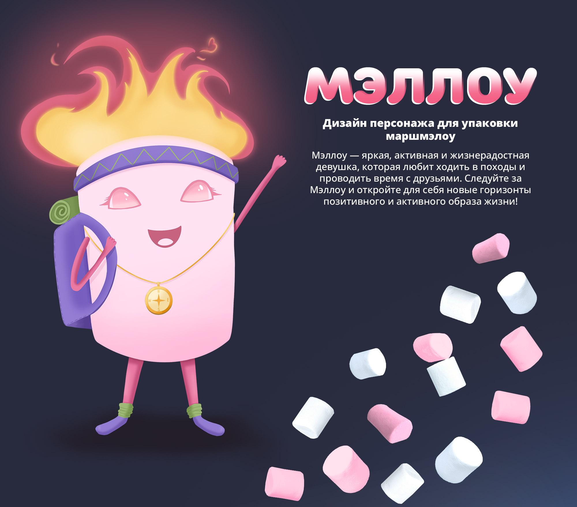 Дизайн персонажа маршмэллоу для упаковки — Изображение №1 — Иллюстрация, Графика на Dprofile