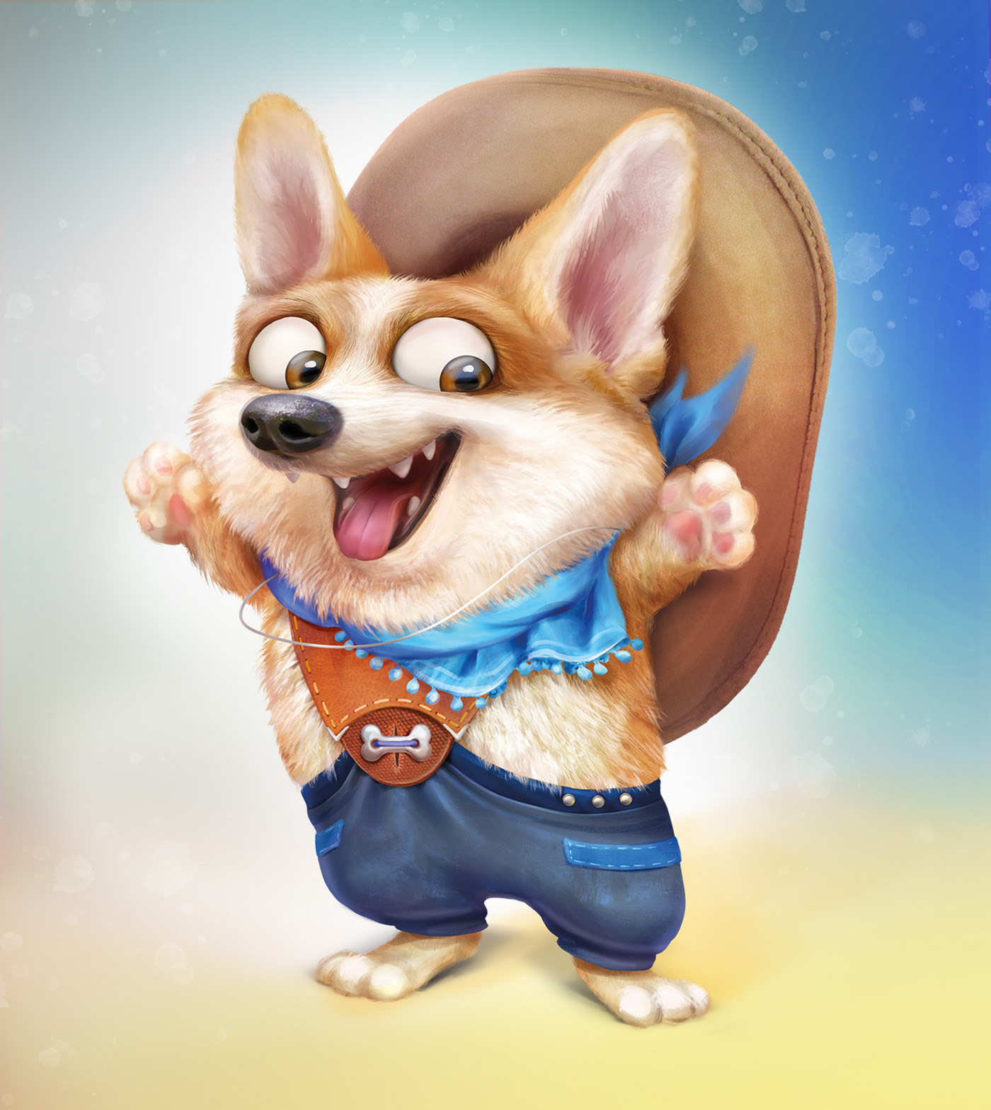 joyful corgi (2d character) — Изображение №1 — Брендинг, Иллюстрация на Dprofile