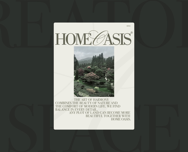 HOME OASIS — Интерфейсы, Брендинг, Анимация на Dprofile