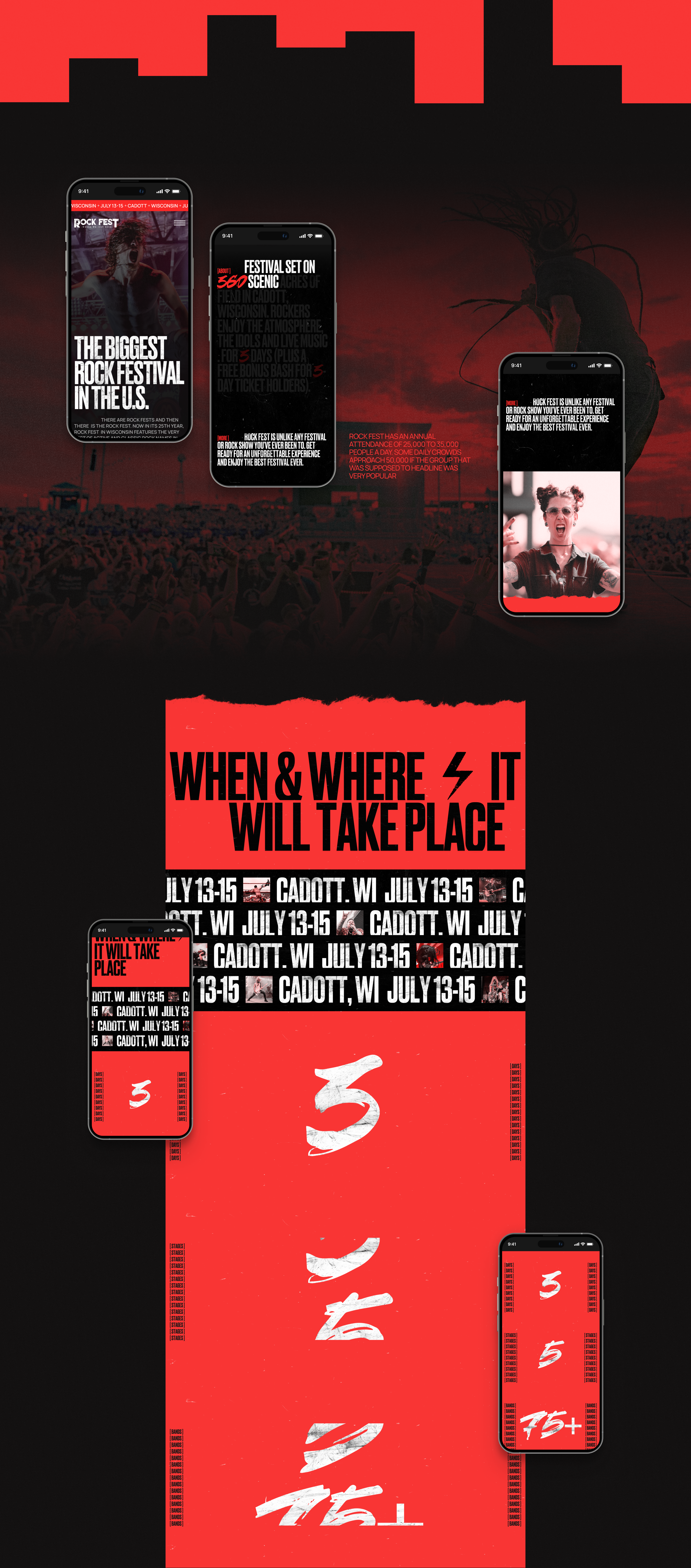 LANDING PAGE | ROCK FEST 2023 — Изображение №2 — Интерфейсы, Брендинг на Dprofile