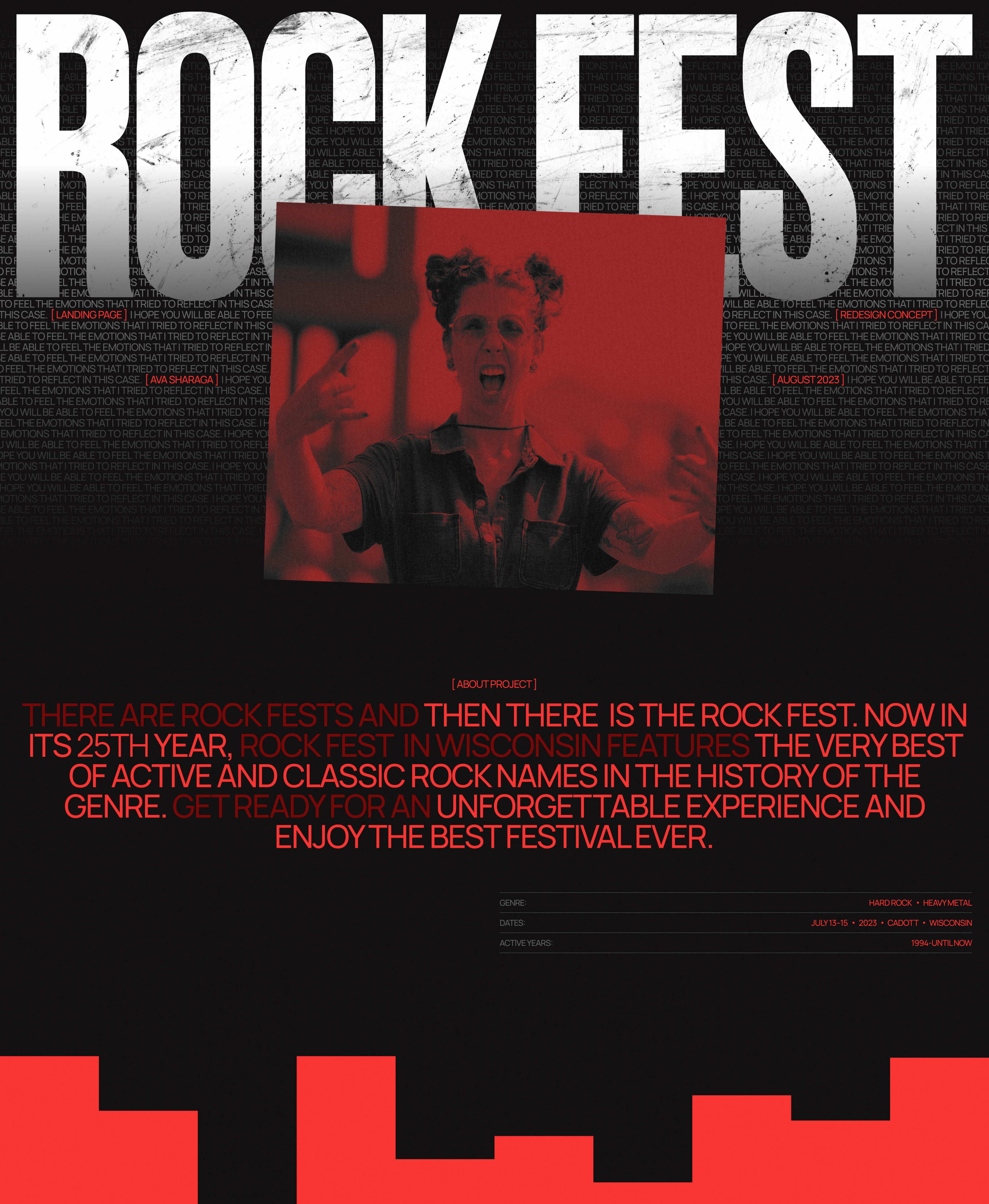 LANDING PAGE | ROCK FEST 2023 — Изображение №1 — Интерфейсы, Брендинг на Dprofile