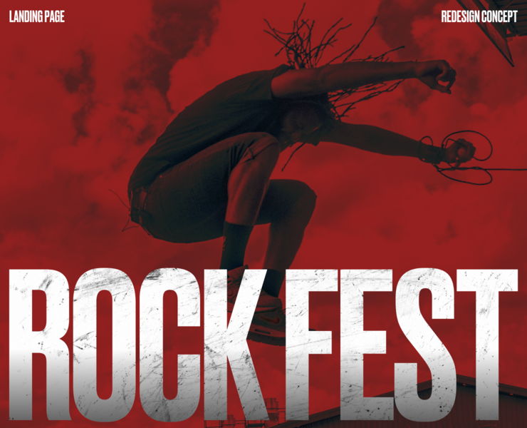 LANDING PAGE | ROCK FEST 2023 — Интерфейсы, Брендинг на Dprofile