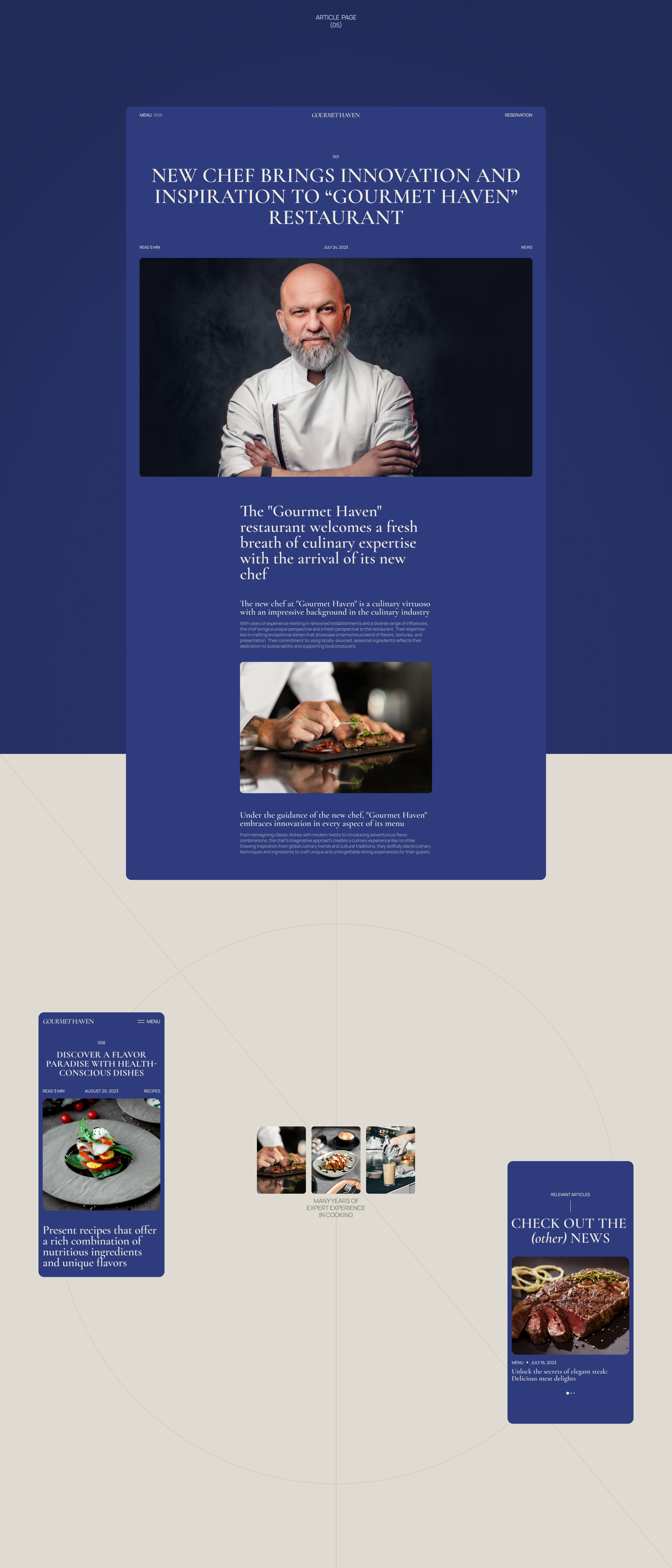 GOURMET HAVEN | CORPORATE WEBSITE — Изображение №7 — Интерфейсы, Брендинг на Dprofile