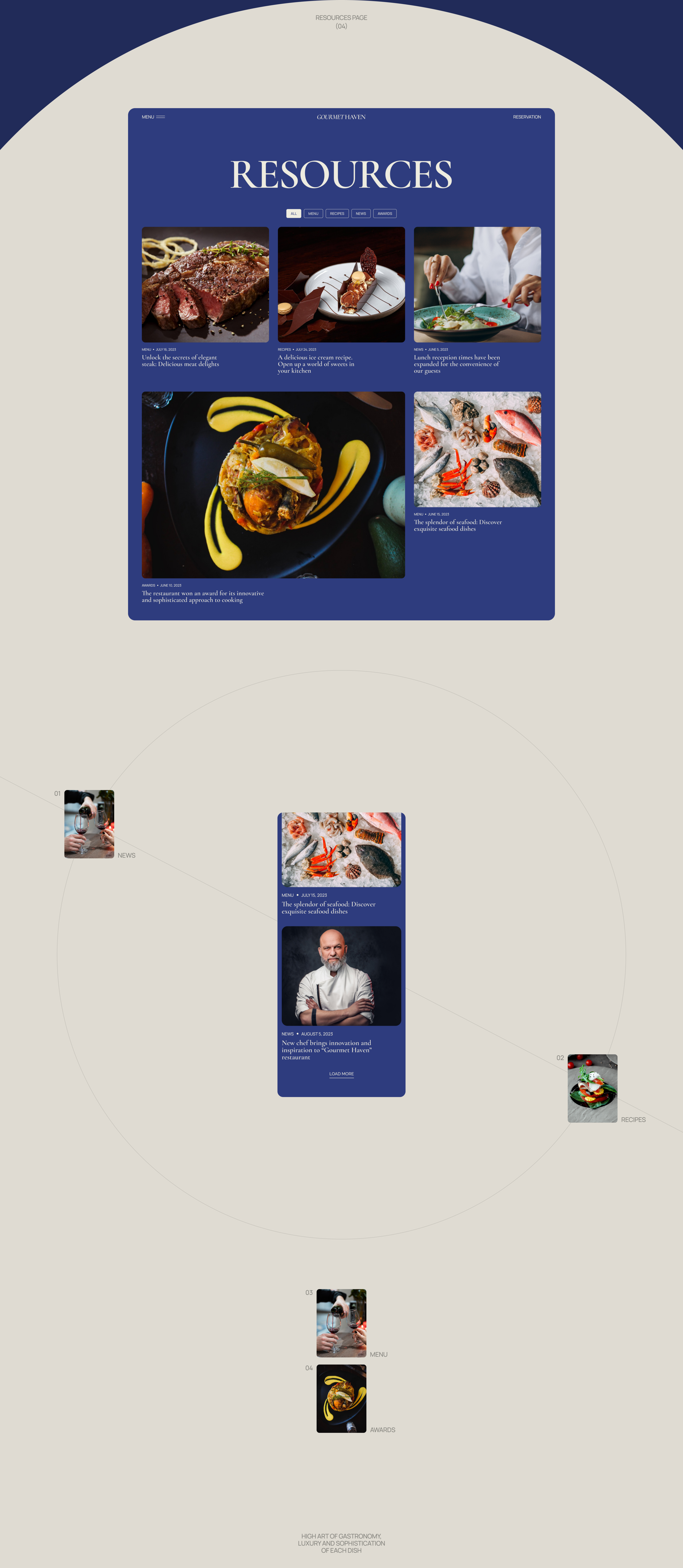 GOURMET HAVEN | CORPORATE WEBSITE — Изображение №6 — Интерфейсы, Брендинг на Dprofile