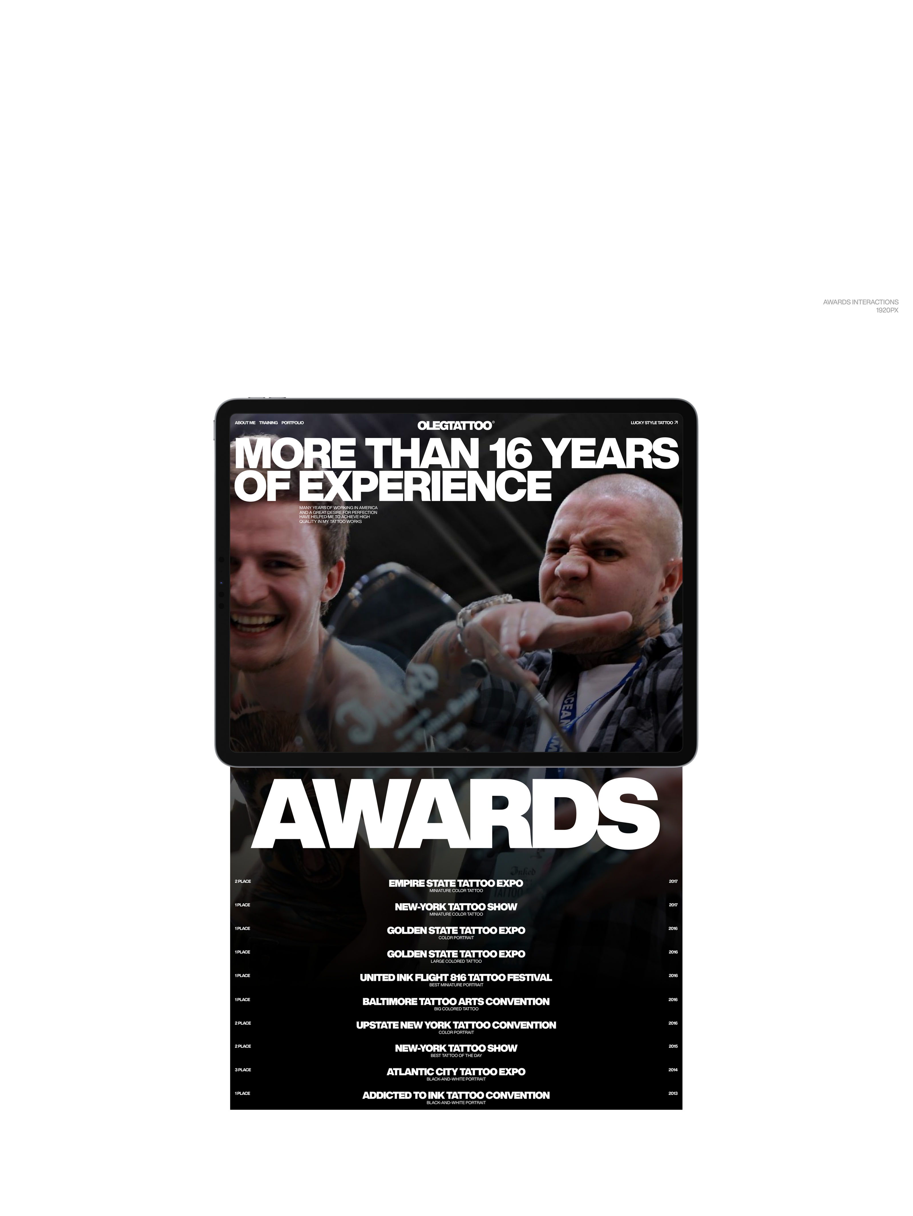 OLEGTATTOO®| web. — Изображение №9 — Интерфейсы, Брендинг на Dprofile