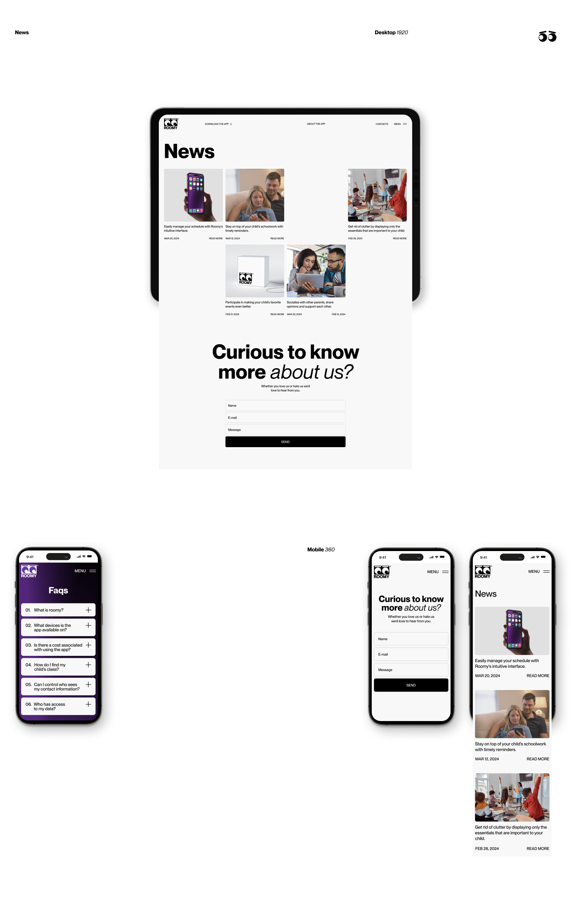 Roomy | Web. & branding — Изображение №12 — Интерфейсы, Брендинг на Dprofile