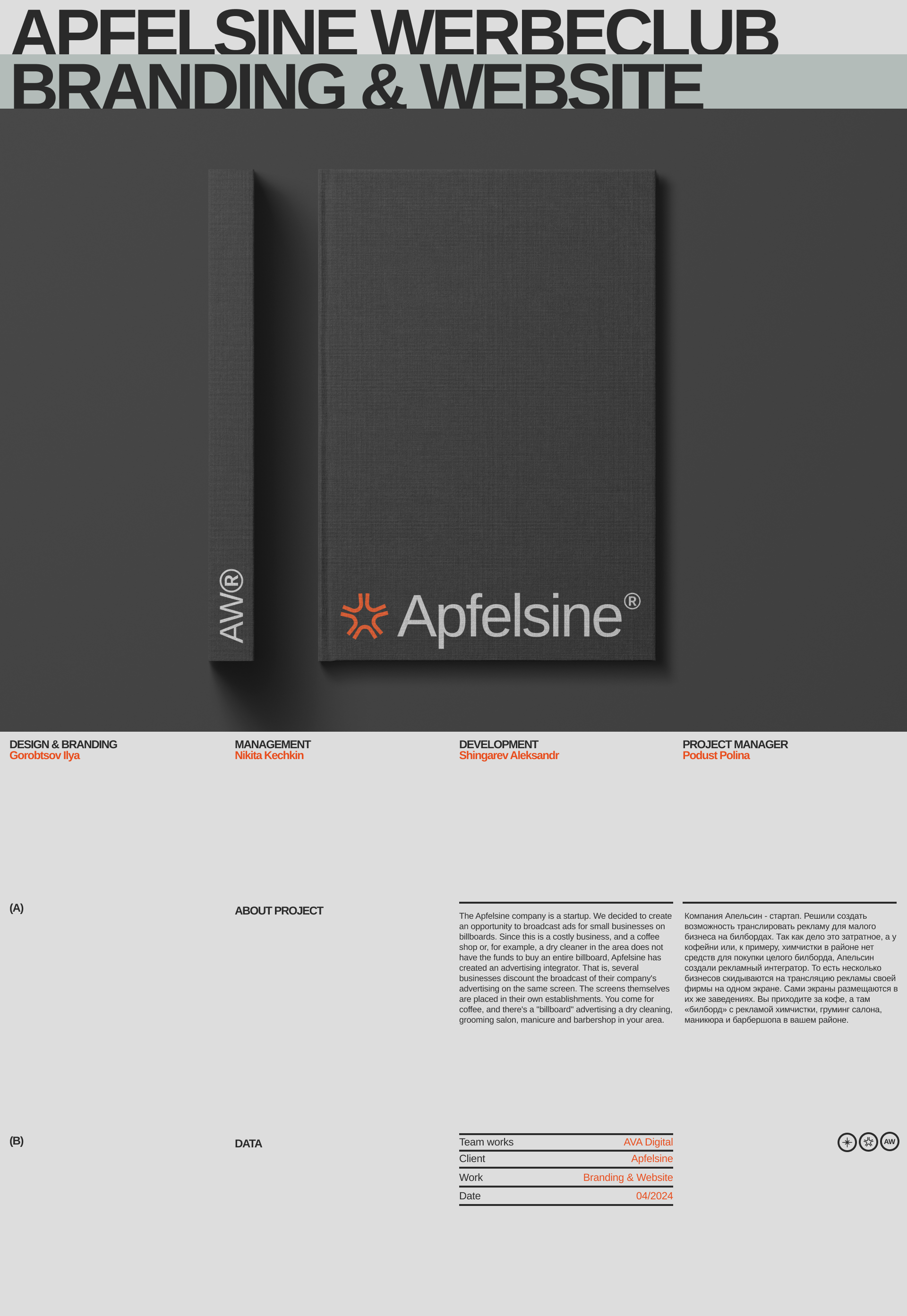 Apfelsine® — Brand Identity & Website — Изображение №1 — Интерфейсы, Брендинг на Dprofile