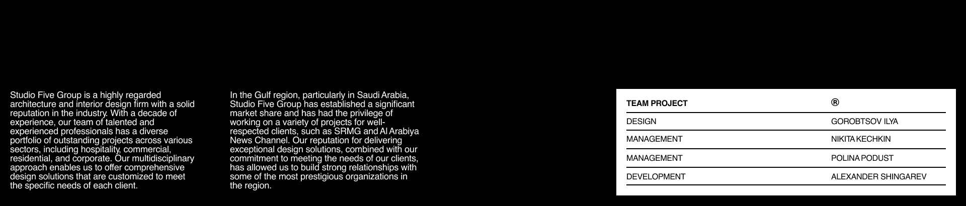 STUDIO FIVE | Web & 3D — Изображение №2 — Интерфейсы, 3D на Dprofile