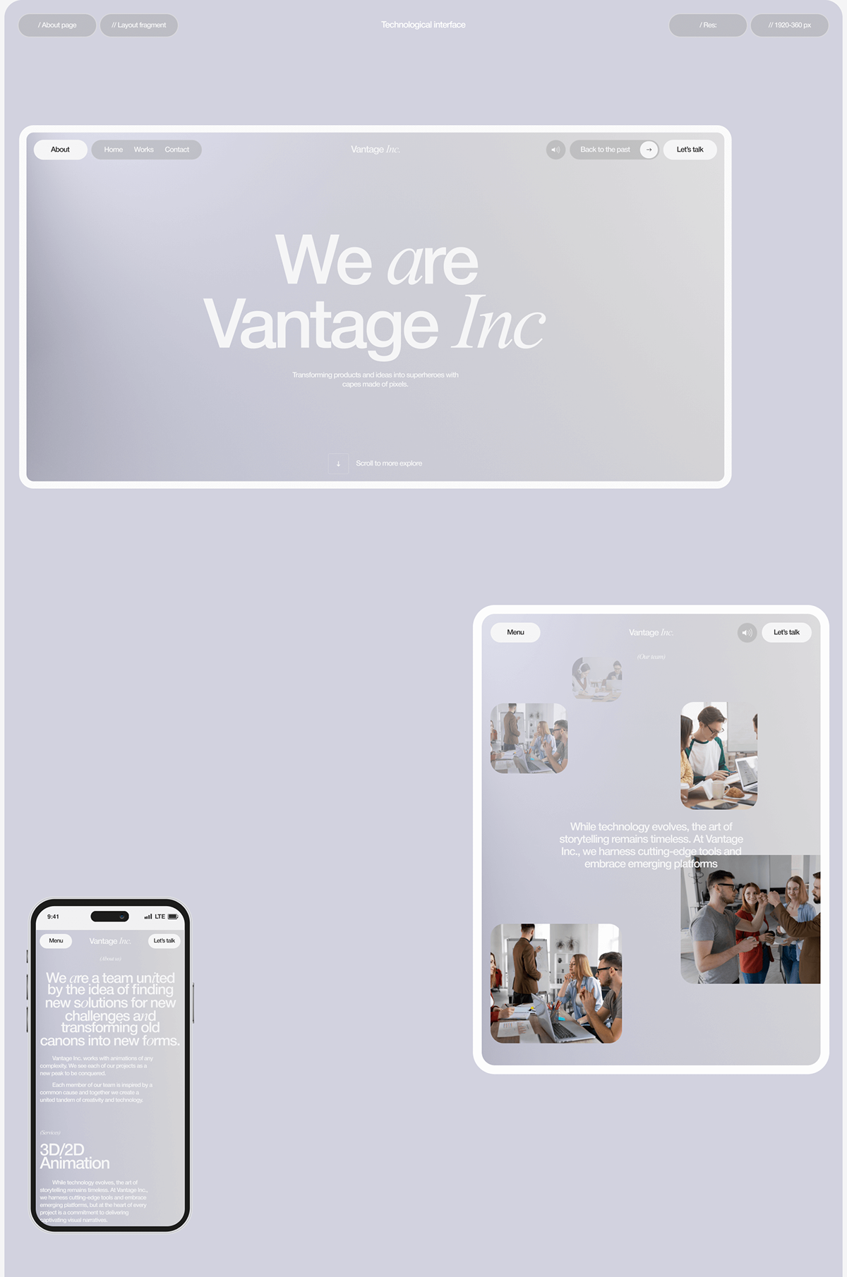 Vantage Inc. | Web. — Изображение №4 — Интерфейсы, Анимация на Dprofile