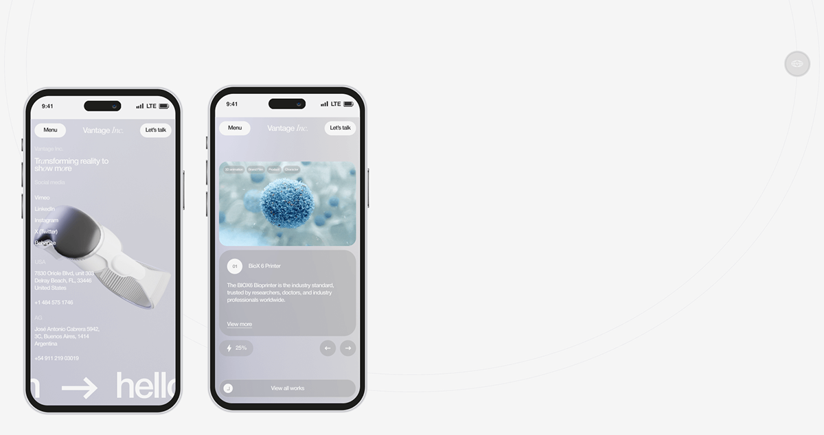 Vantage Inc. | Web. — Изображение №3 — Интерфейсы, Анимация на Dprofile