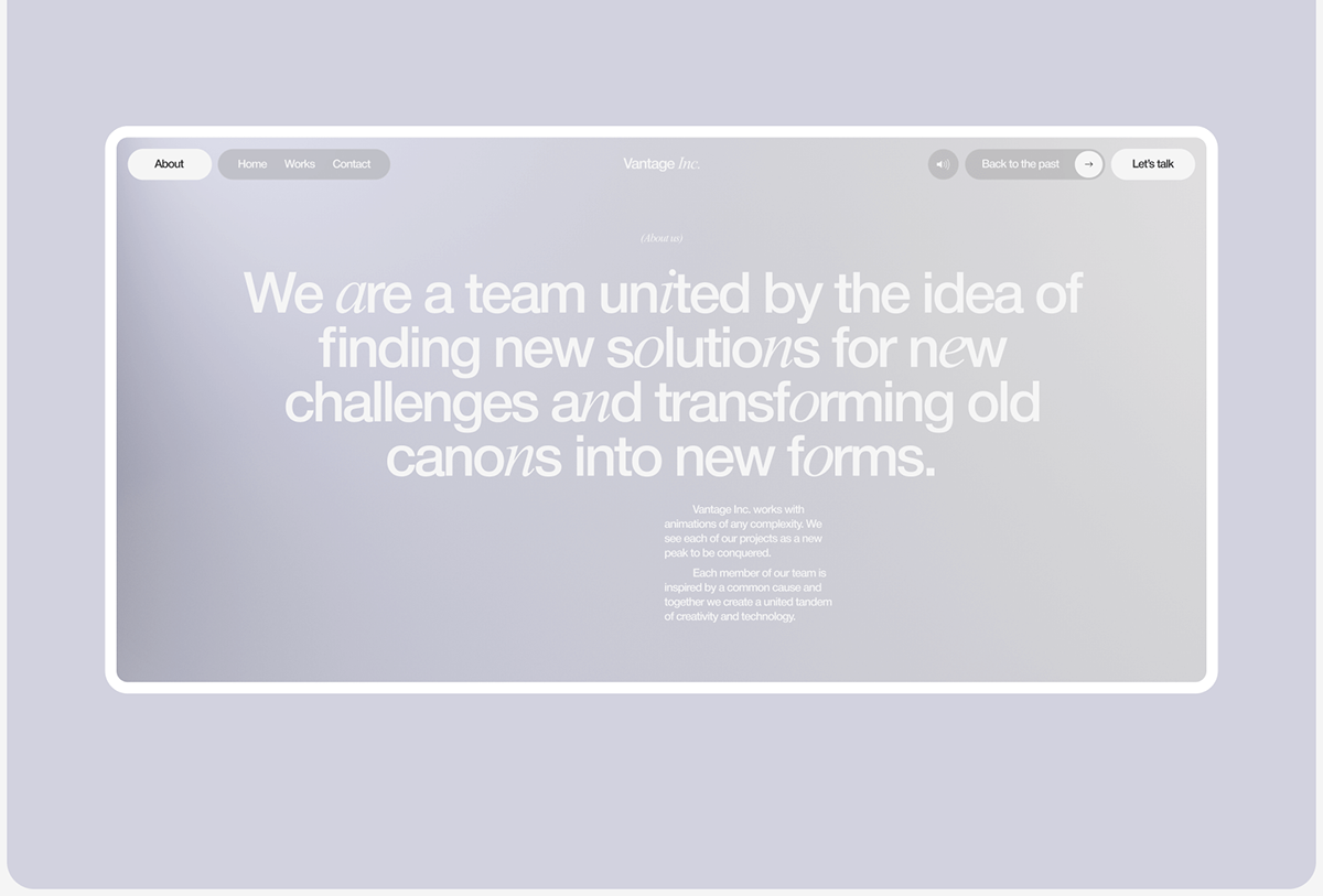 Vantage Inc. | Web. — Изображение №5 — Интерфейсы, Анимация на Dprofile