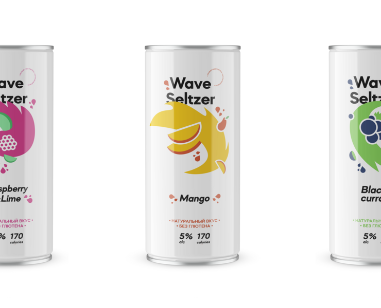 Дизайн упаковки "Wave Seltzer" — Брендинг, Иллюстрация на Dprofile
