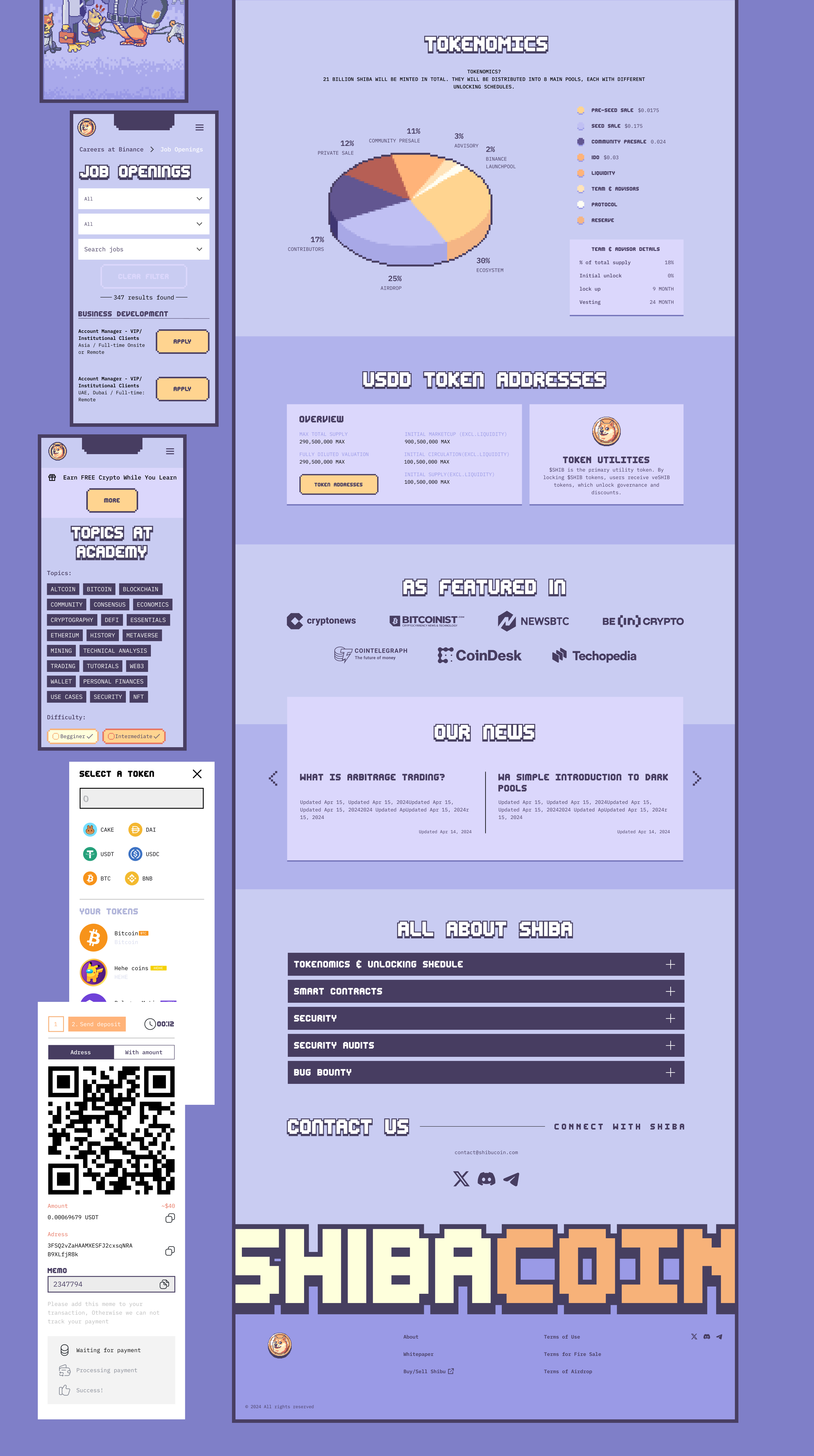 UX/UI Проекта SHIBA COIN — Изображение №4 — Интерфейсы, Иллюстрация на Dprofile