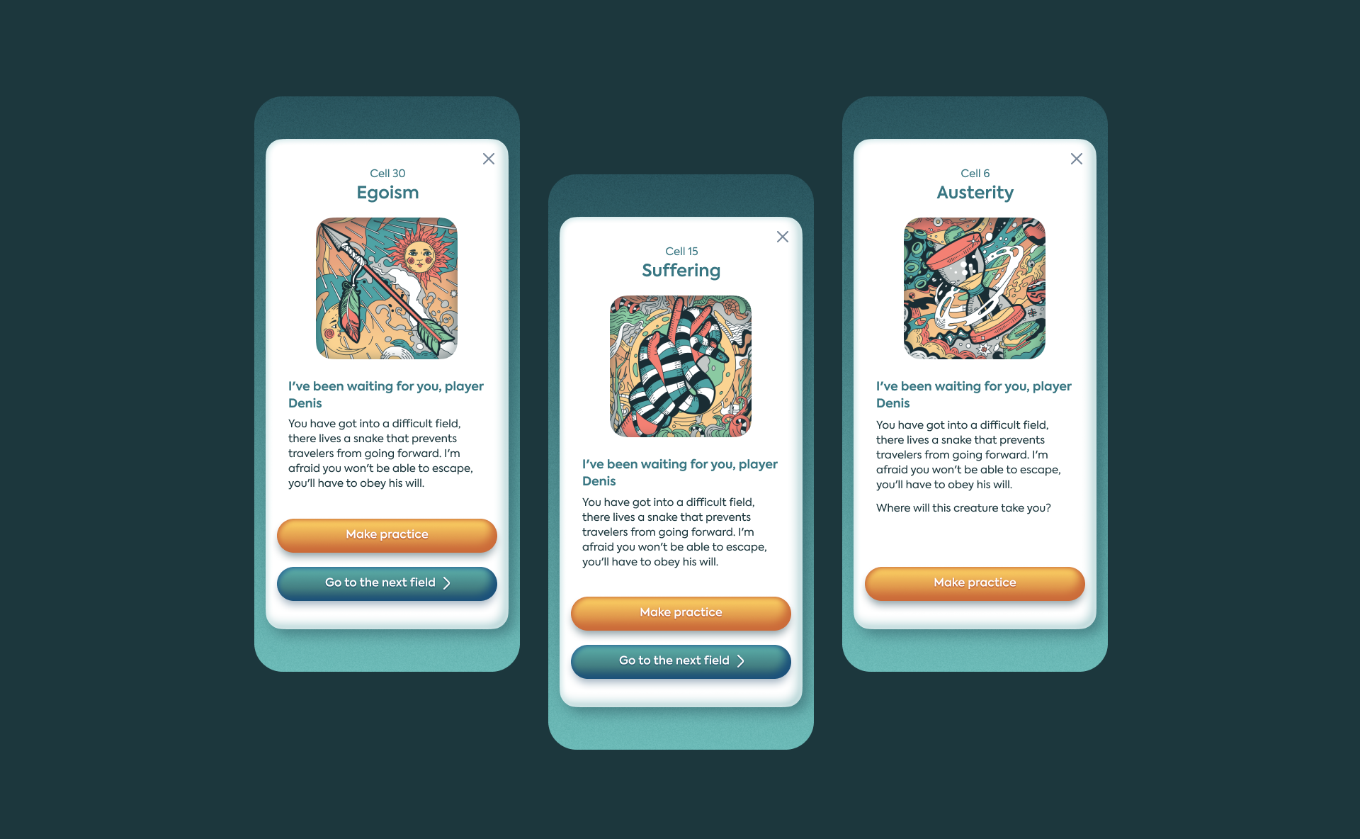 Ux/ui проектирование и иллюстраци игрового приложения Aleela — Изображение №7 — Интерфейсы, Иллюстрация на Dprofile