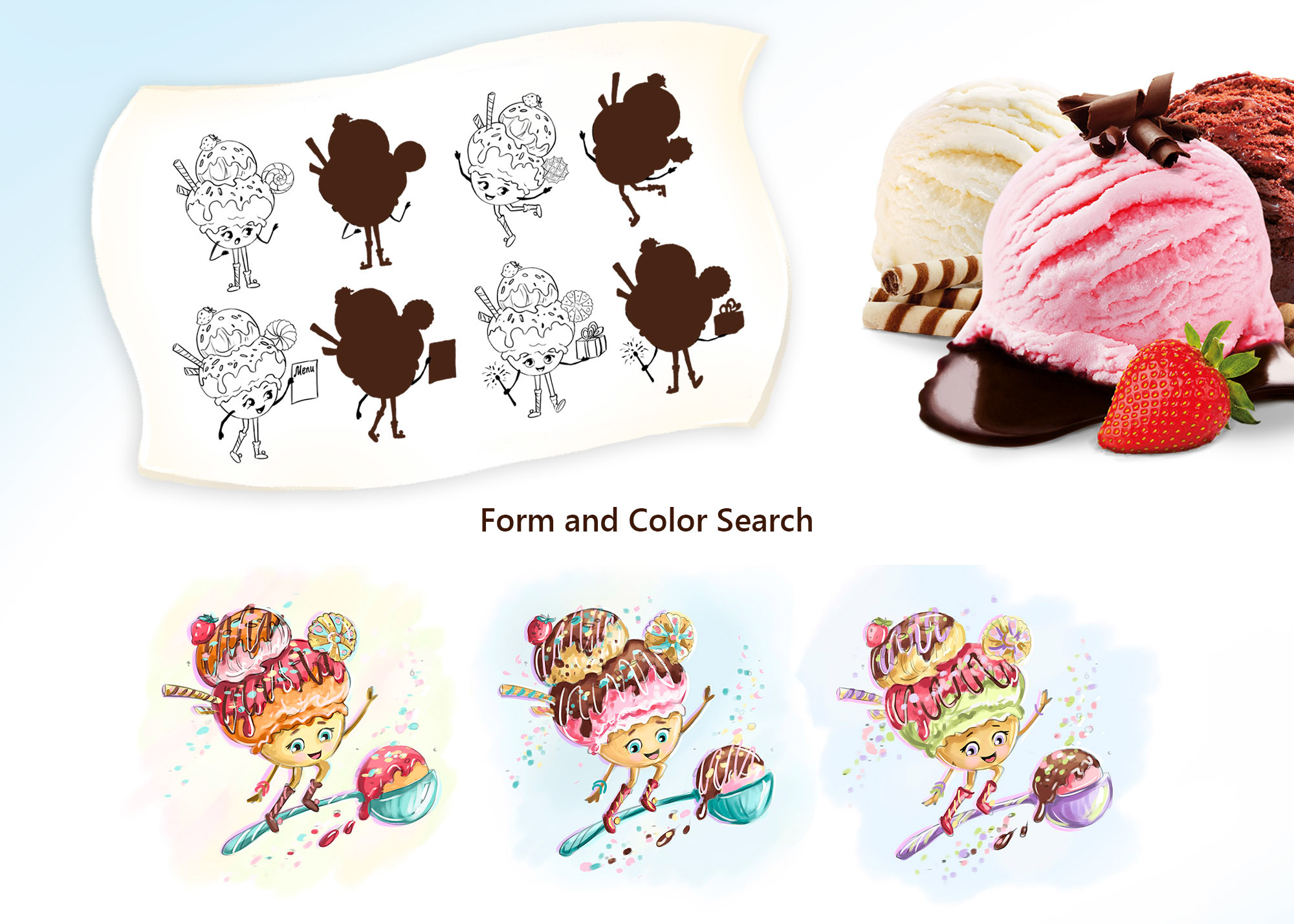 Бренд персонаж Мими для кафе-мороженое — Изображение №3 — Брендинг, Иллюстрация на Dprofile