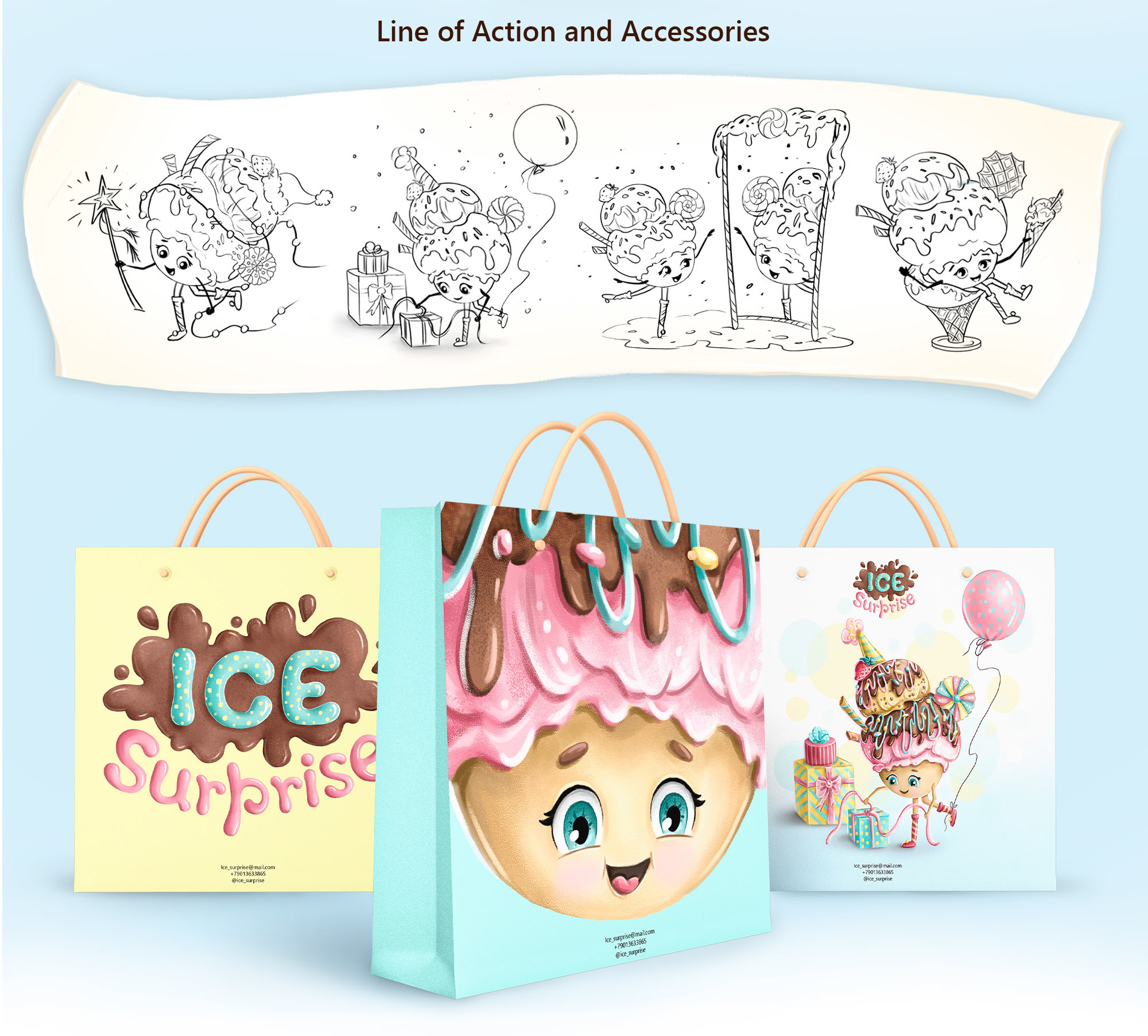 Бренд персонаж Мими для кафе-мороженое — Изображение №9 — Брендинг, Иллюстрация на Dprofile