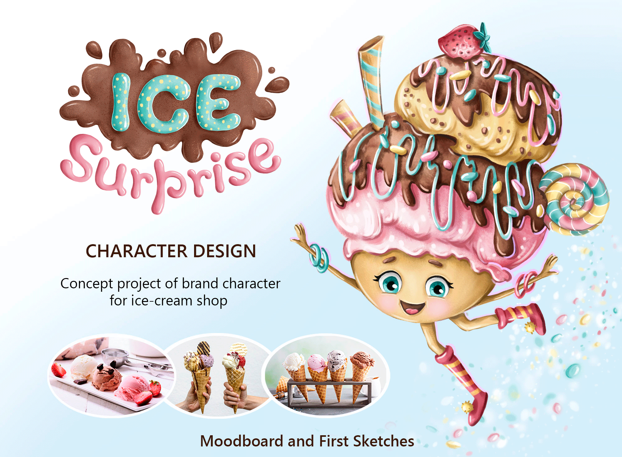 Бренд персонаж Мими для кафе-мороженое — Изображение №1 — Брендинг, Иллюстрация на Dprofile