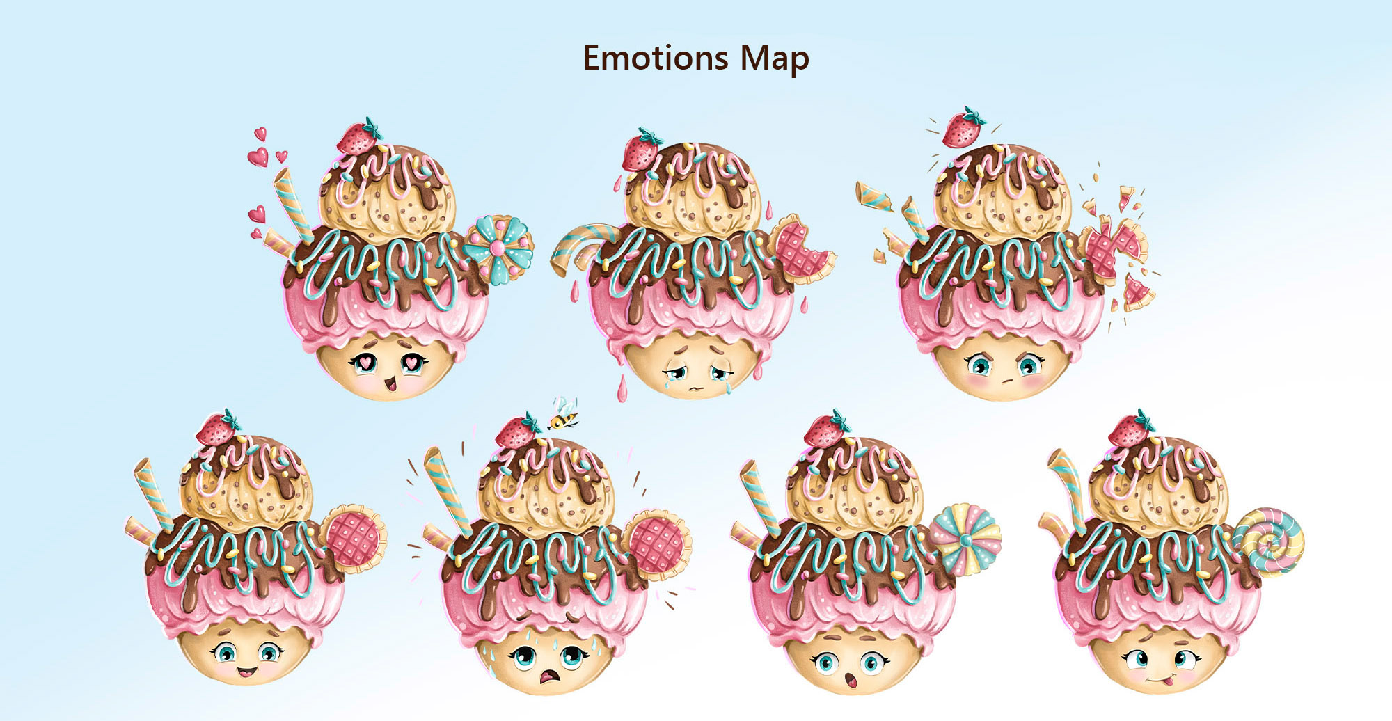 Бренд персонаж Мими для кафе-мороженое — Изображение №6 — Брендинг, Иллюстрация на Dprofile