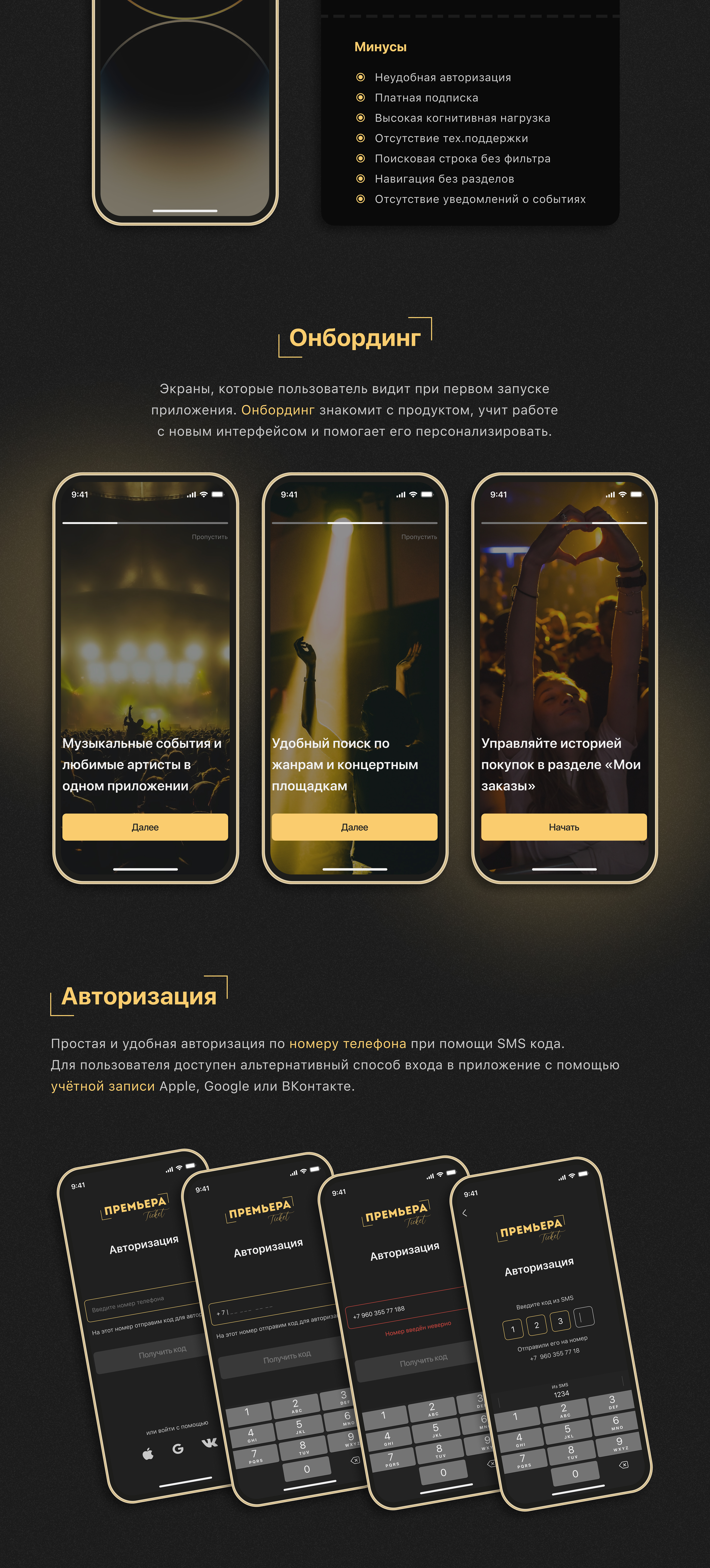 Мобильное приложение на iOS | ПРЕМЬЕРА ТИКЕТ — Изображение №3 — Интерфейсы на Dprofile