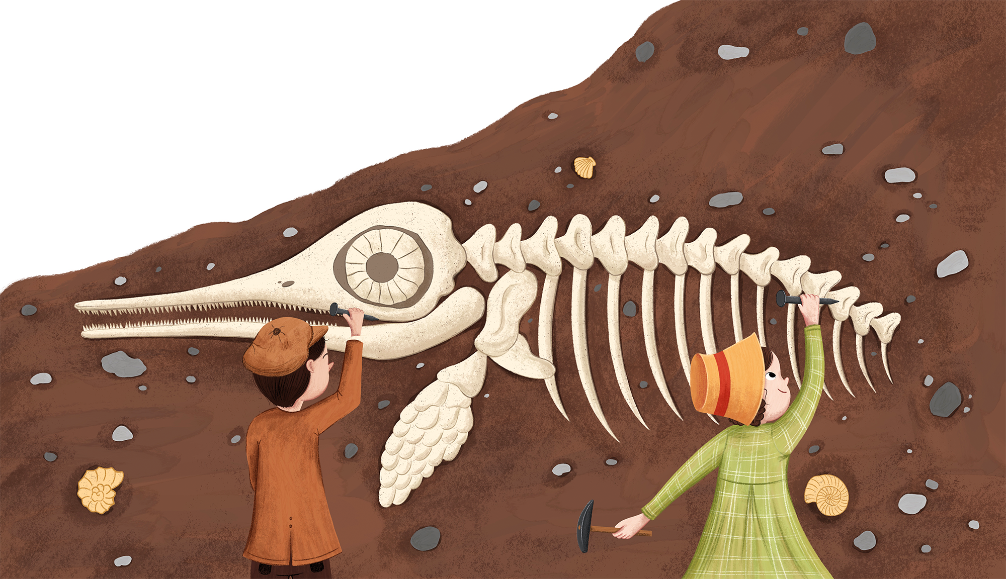 Mary Anning and the Story-Telling Rocks. Picture book — Изображение №5 — Иллюстрация на Dprofile
