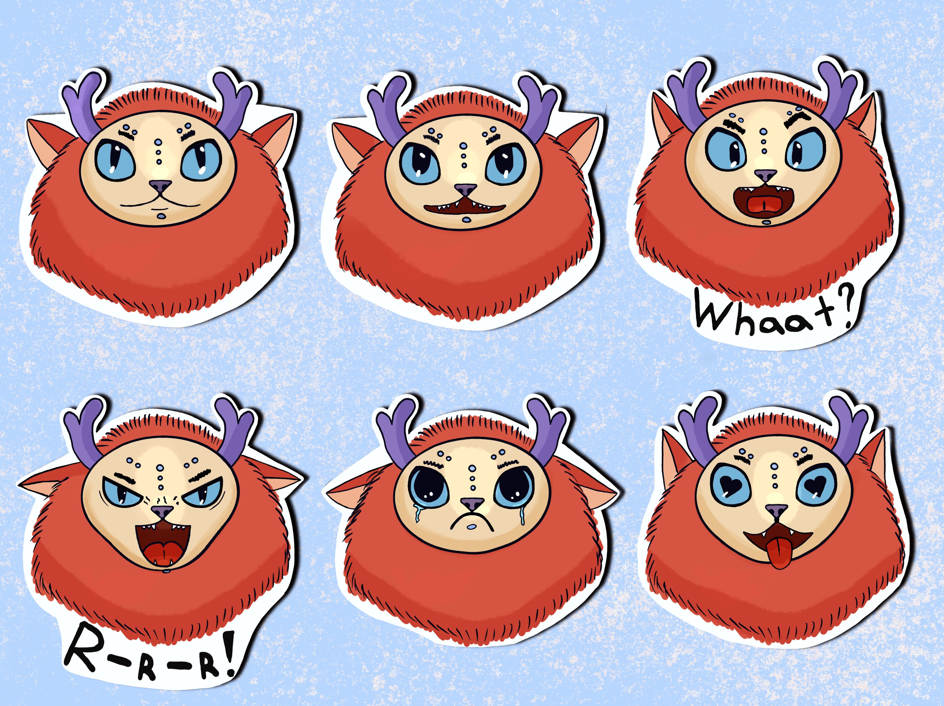 Дизайн персонажа и стикерпака (монстр Майло) — Изображение №6 — Иллюстрация на Dprofile