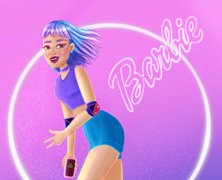 Дизайн персонажа (девушка на роликах) — Иллюстрация на Dprofile