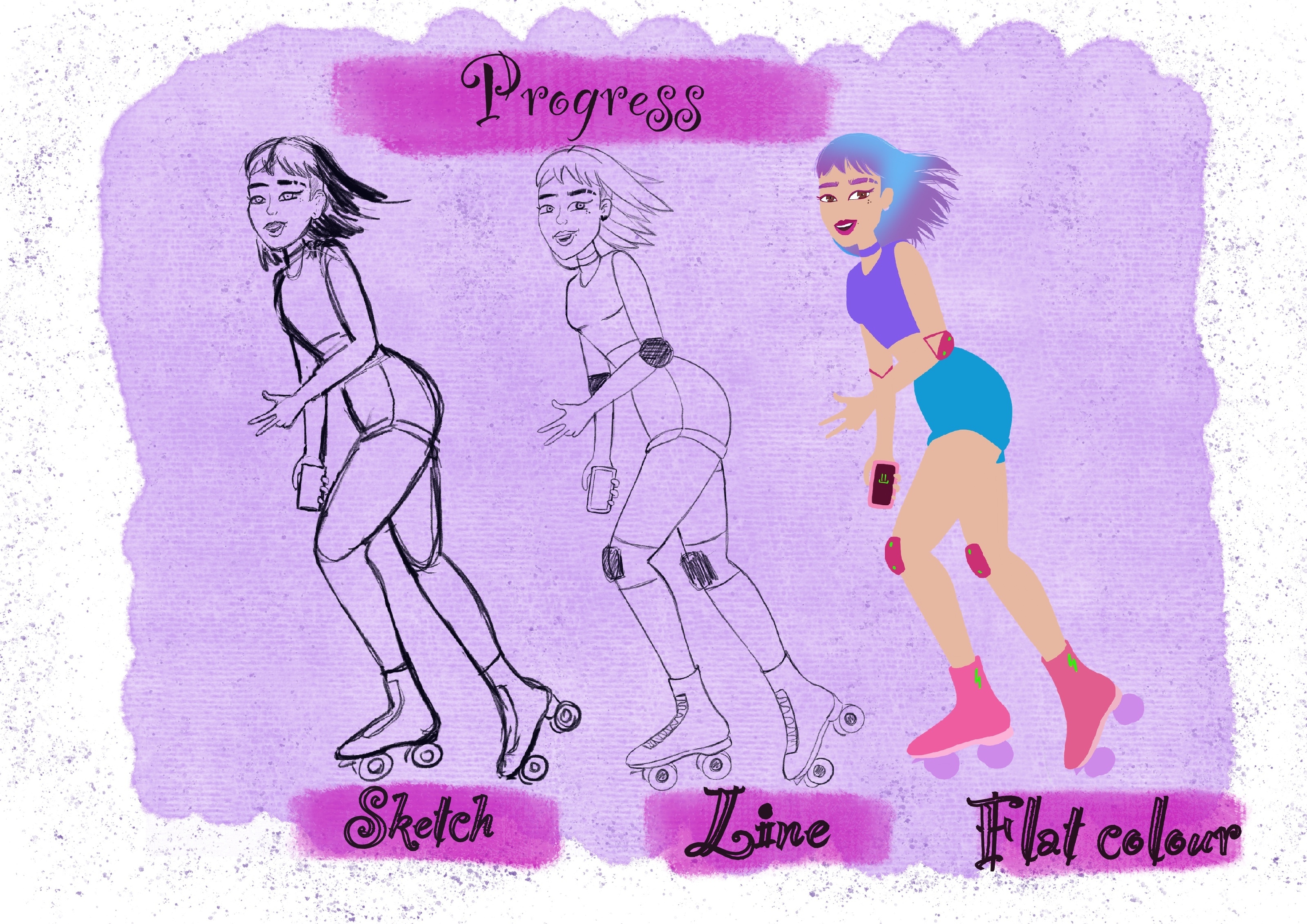 Дизайн персонажа (девушка на роликах) — Изображение №5 — Иллюстрация на Dprofile