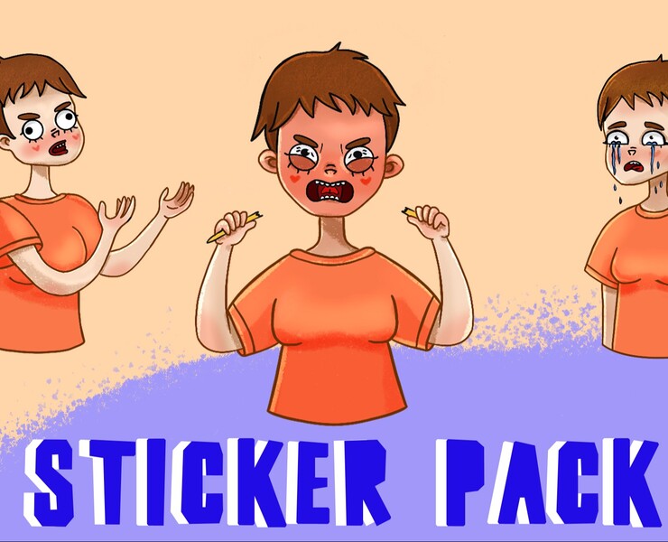 Стикер пак Злая Юлька (для моей дорогой подруги) — Брендинг, Графика на Dprofile