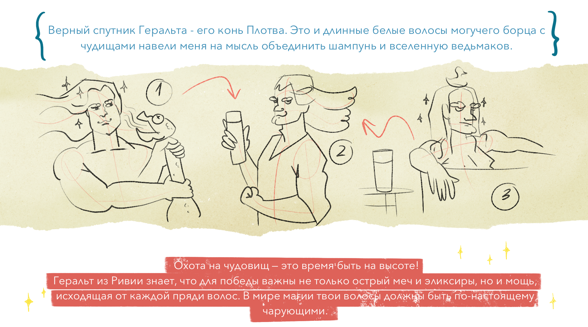 Иллюстрация коллаборация Ведьмак х шампунь — Изображение №2 — Брендинг, Иллюстрация на Dprofile