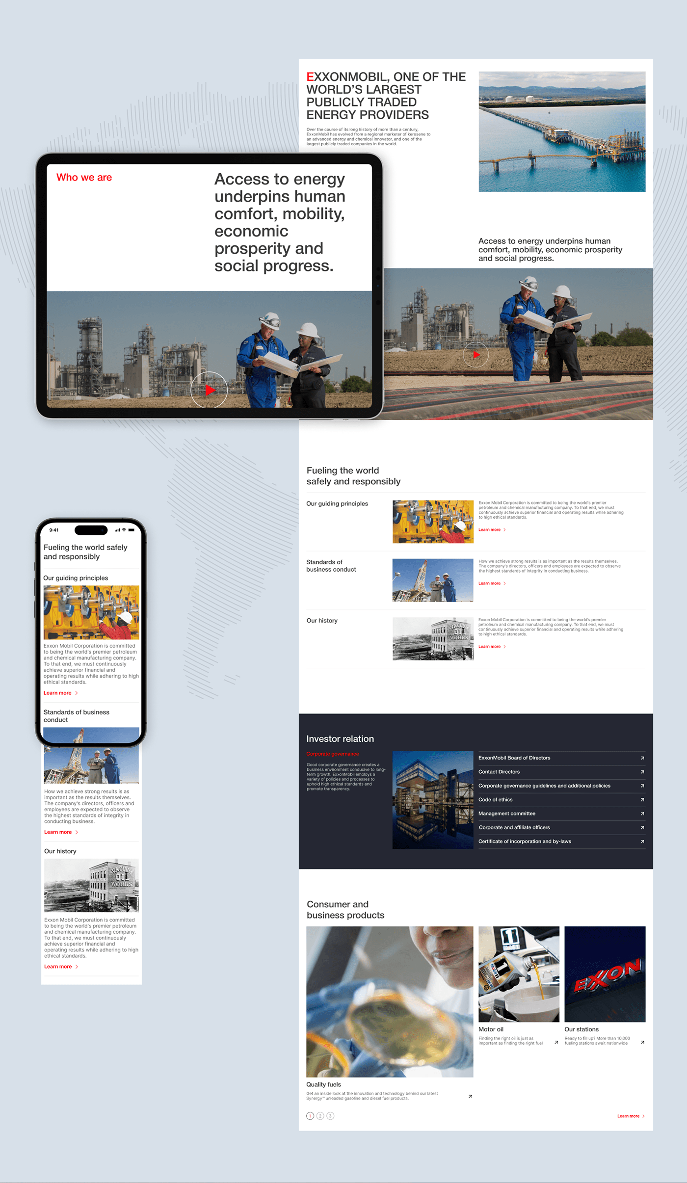 EXXONMOBIL | Сorporate website — Изображение №9 — Интерфейсы на Dprofile