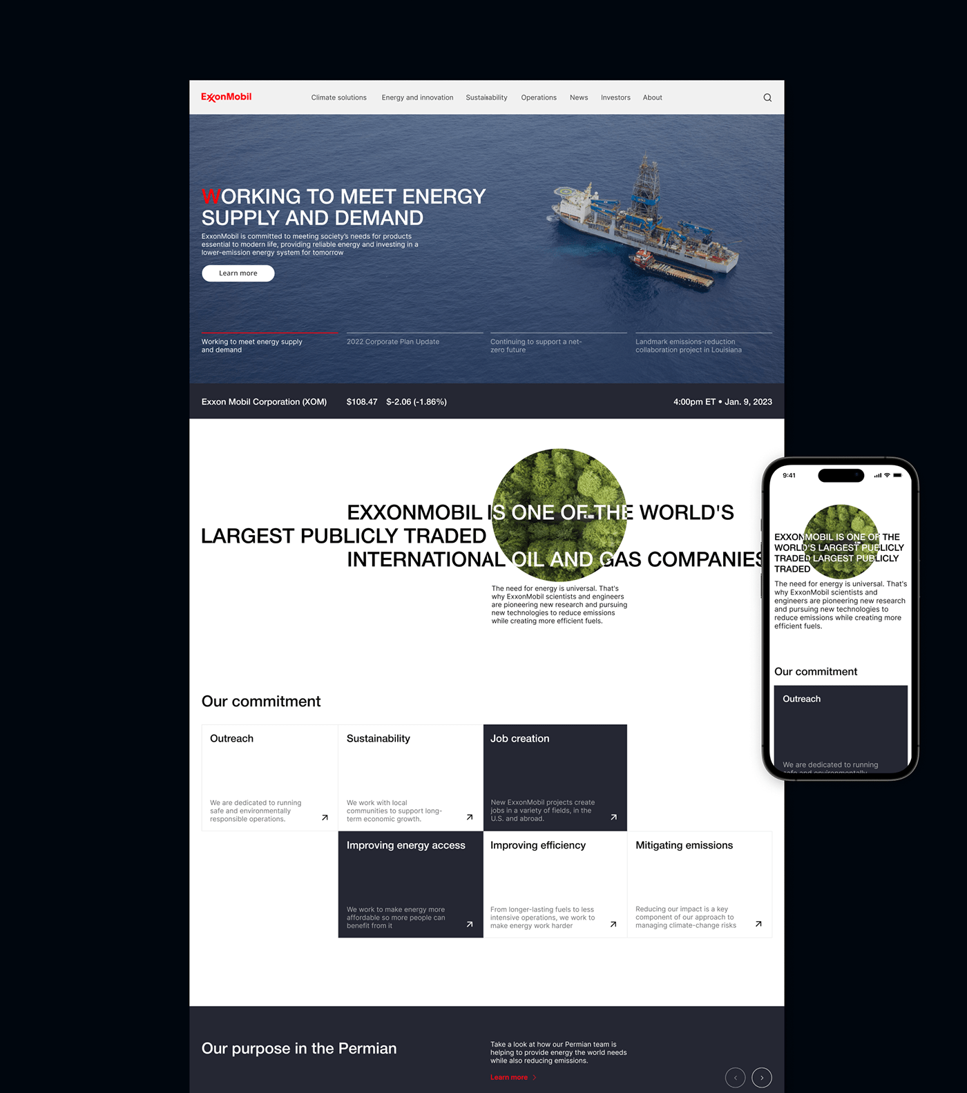 EXXONMOBIL | Сorporate website — Изображение №2 — Интерфейсы на Dprofile