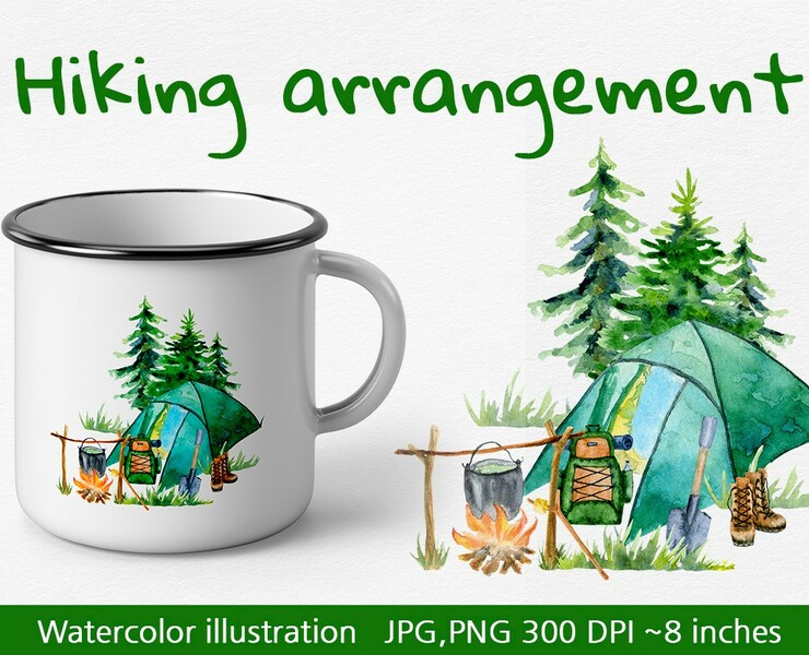 Hiking arrangement — Иллюстрация, Графика на Dprofile