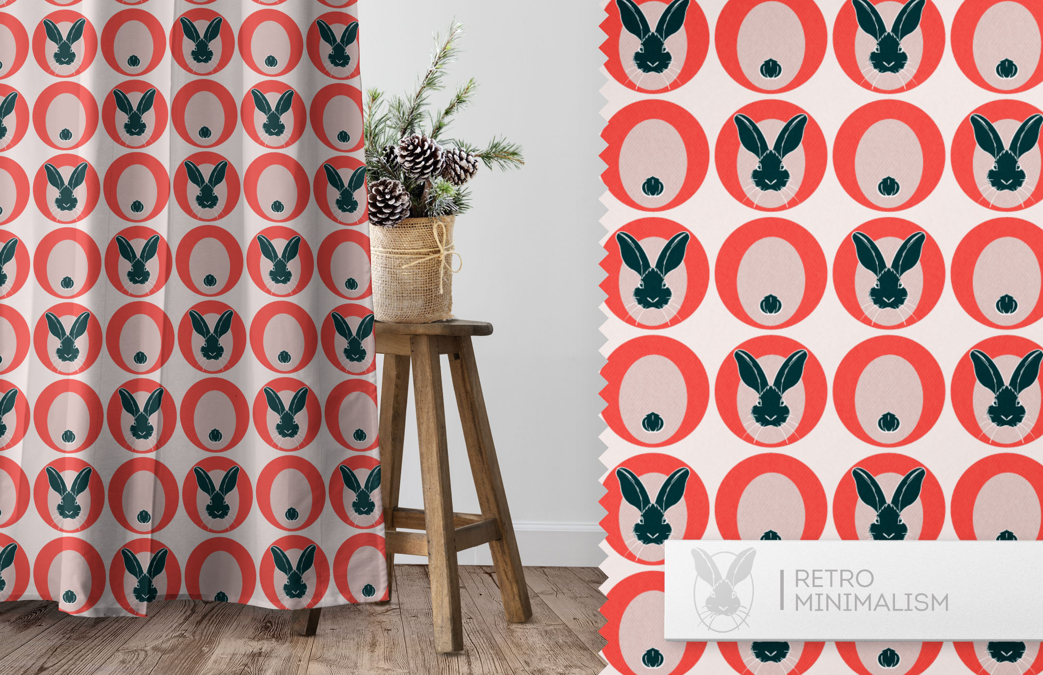 Rabbit in retro style. Collection of seamless patterns — Изображение №5 — Графика на Dprofile