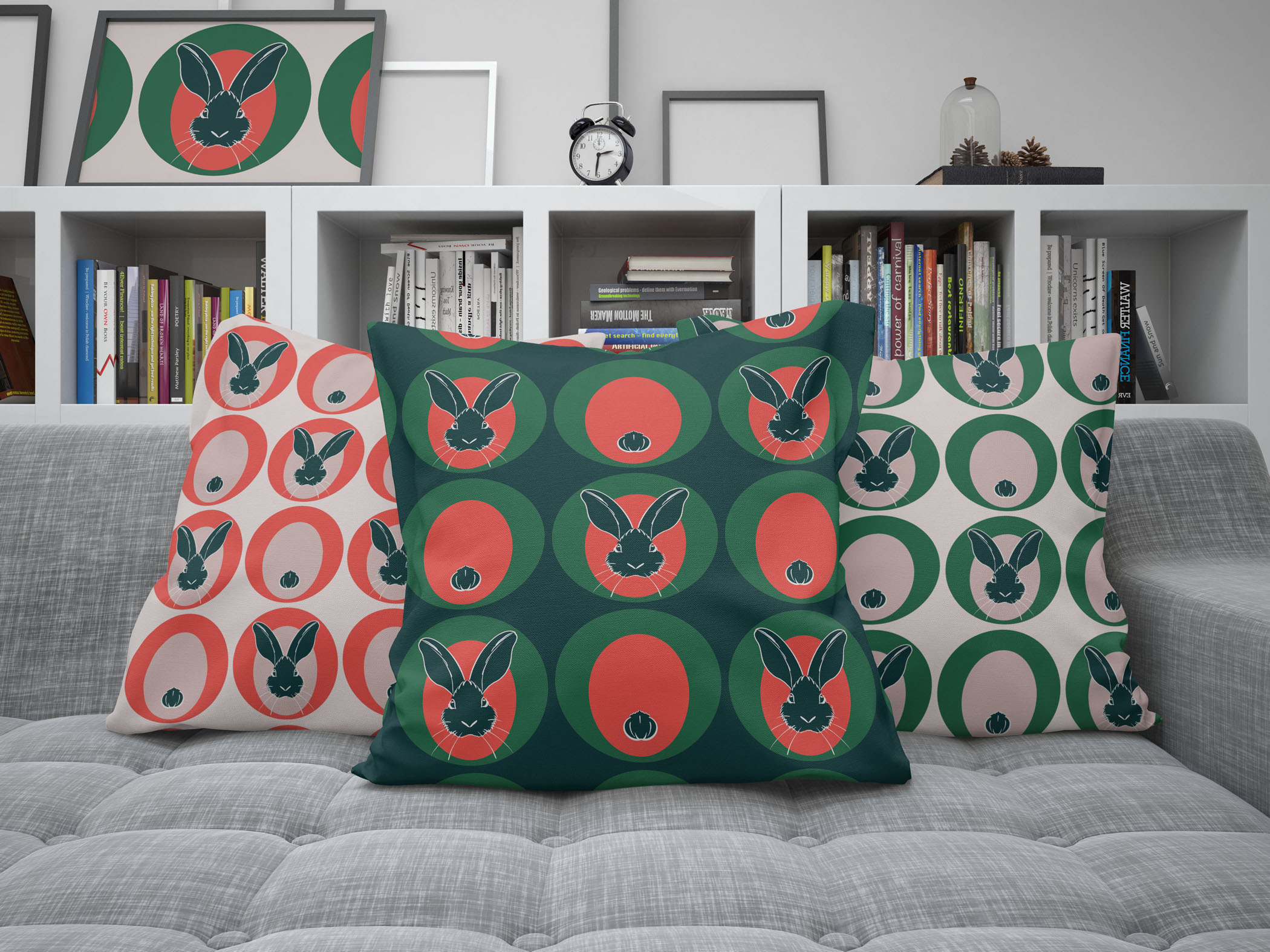 Rabbit in retro style. Collection of seamless patterns — Изображение №1 — Графика на Dprofile
