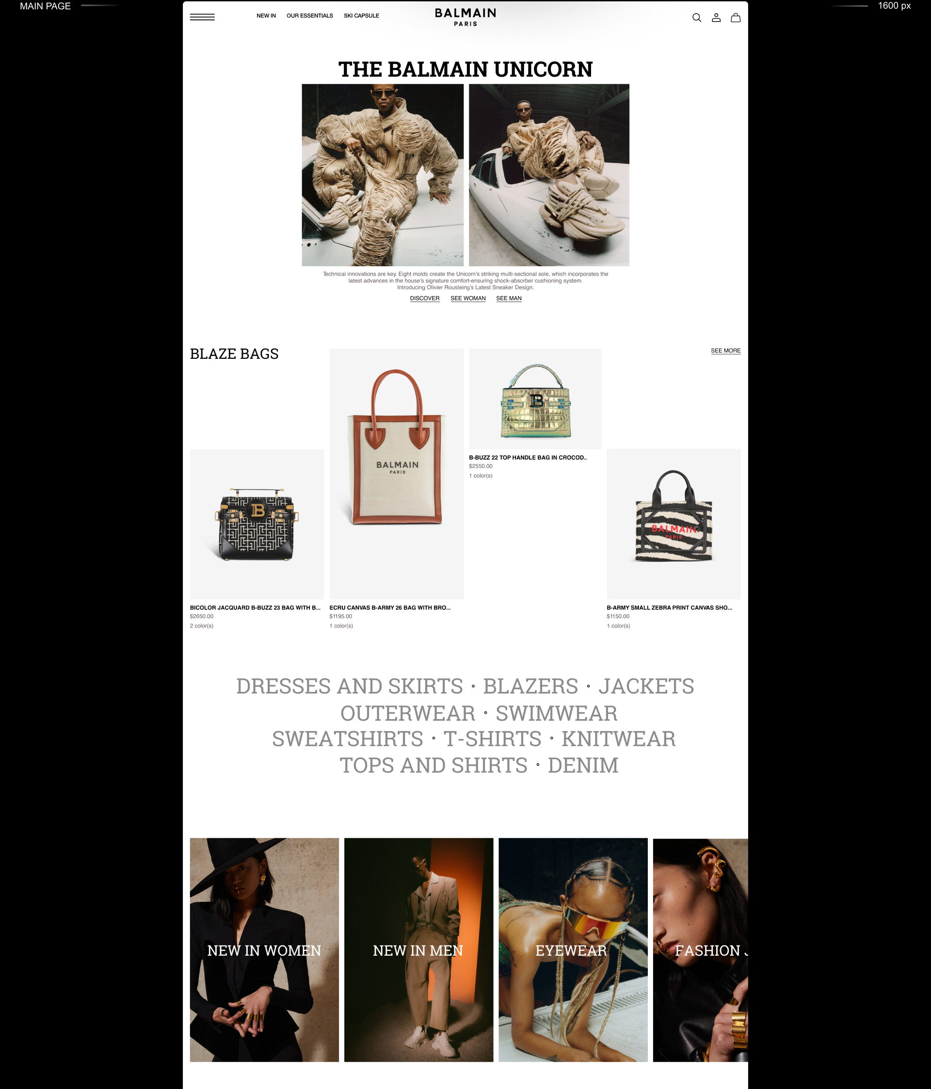 BALMAIN | E-commerce redesign — Изображение №2 — Интерфейсы на Dprofile