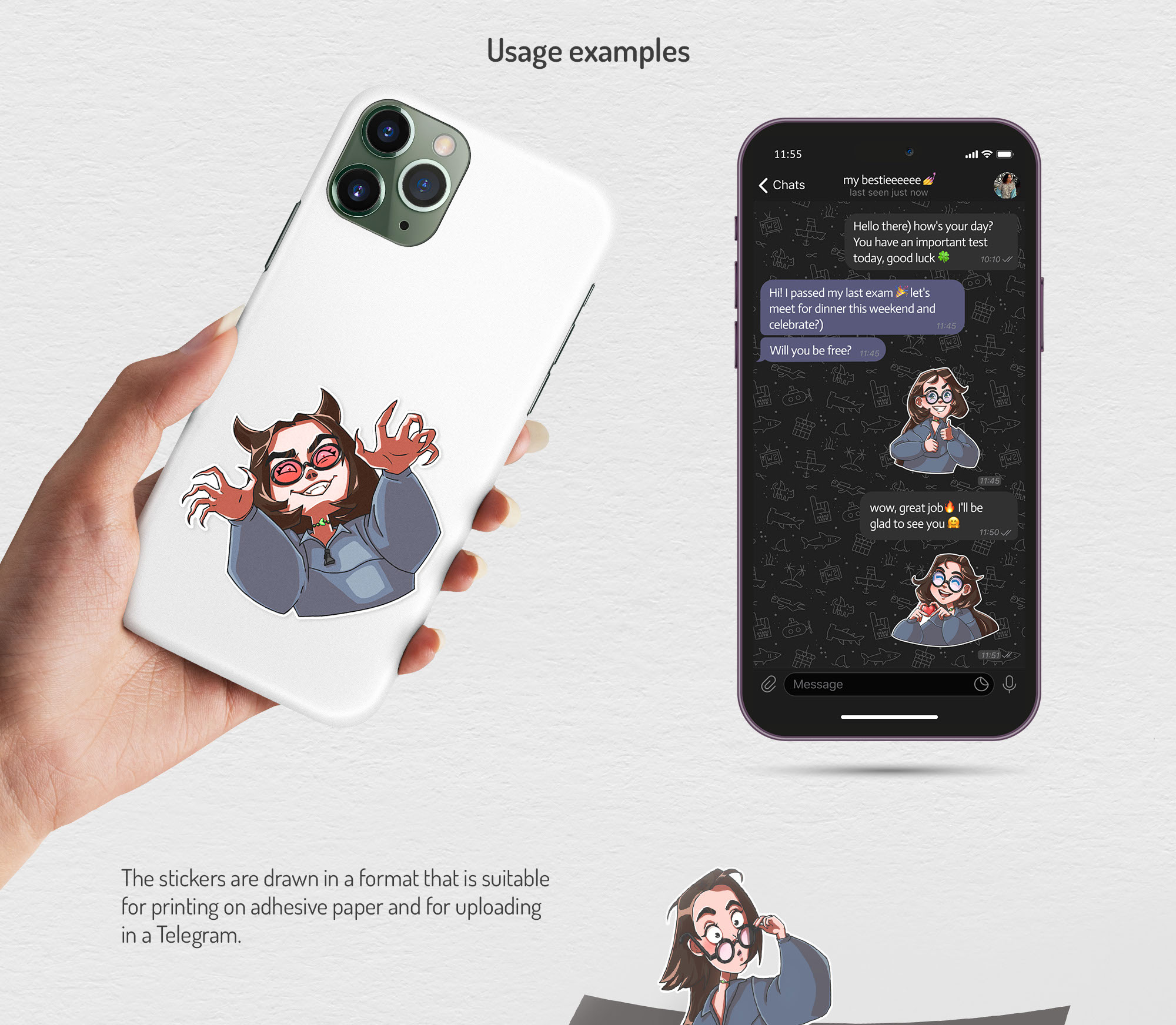 Сartoon sticker pack for Telegram — Изображение №4 — Иллюстрация, Графика на Dprofile